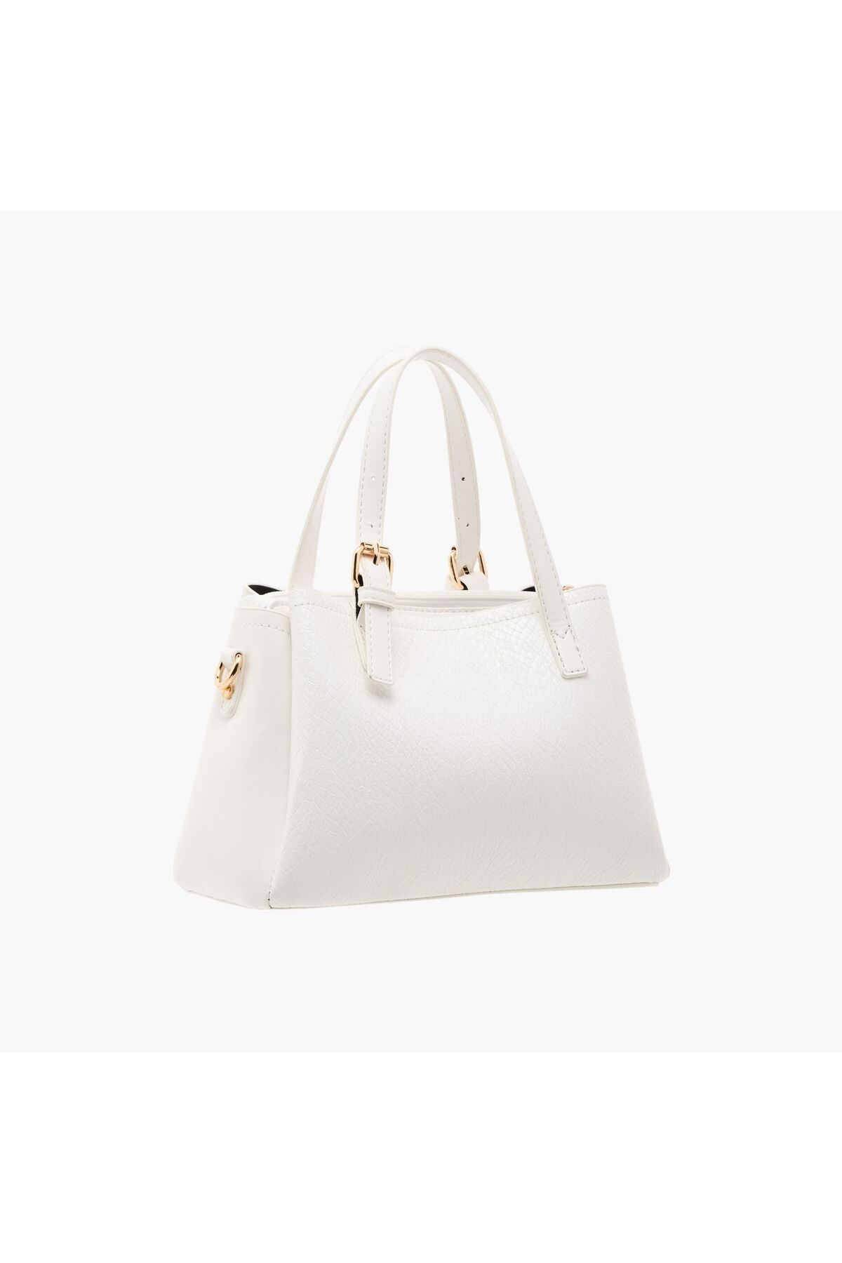 Flora Bella by Shoexpress-Textured Tote Bag with Detachable Strap and Zip Closure 3