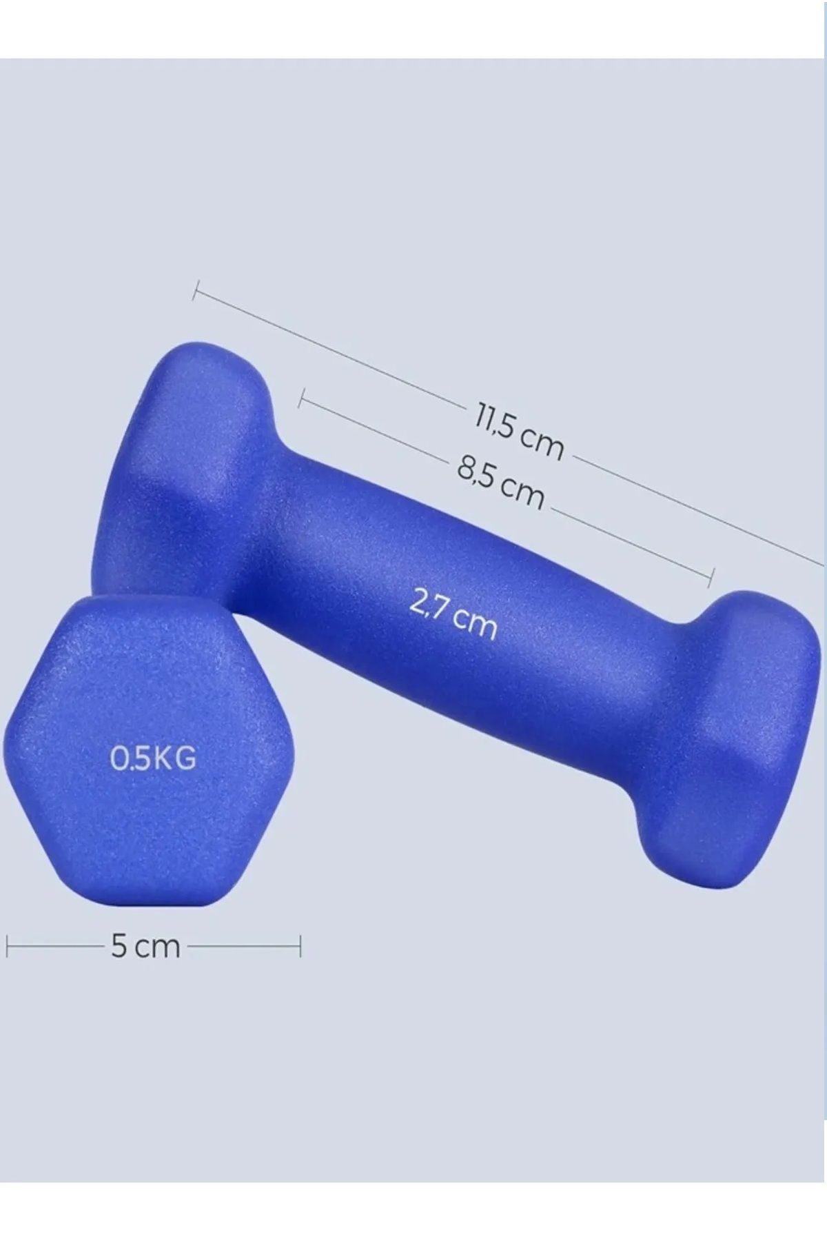 Fitness World-Small hexagonal dumbbell set of two pieces weighing 0.5 kg each 11x5x5cm 2