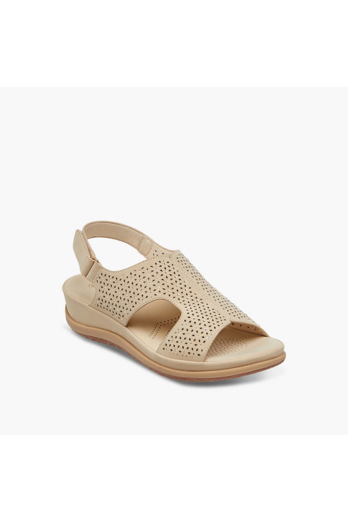 Le Confort-Laser Cut Detail Strap Sandals with Hook and Loop Closure 2