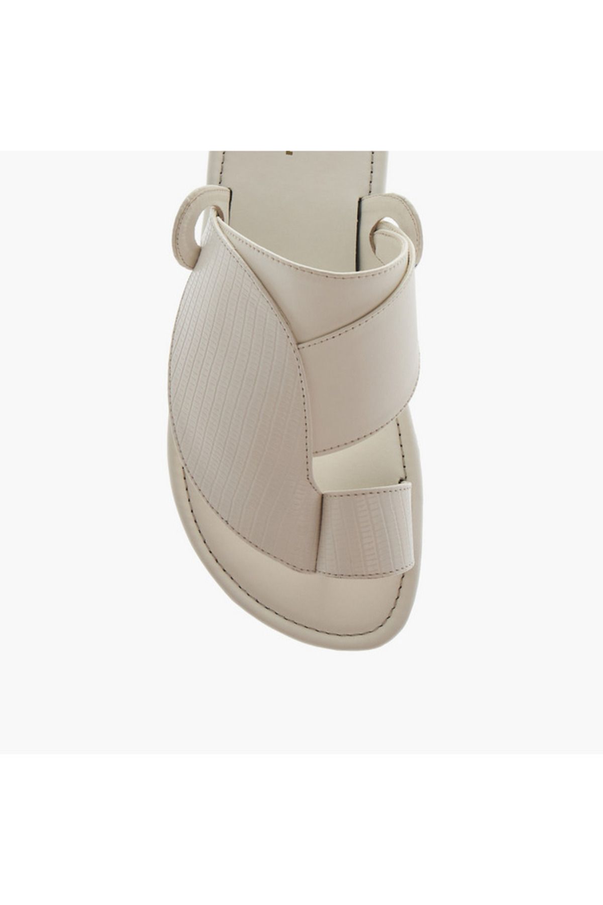 LBL by Shoexpress-Textured Slip-On Arabic Sandals with Toe Loop Detail 3
