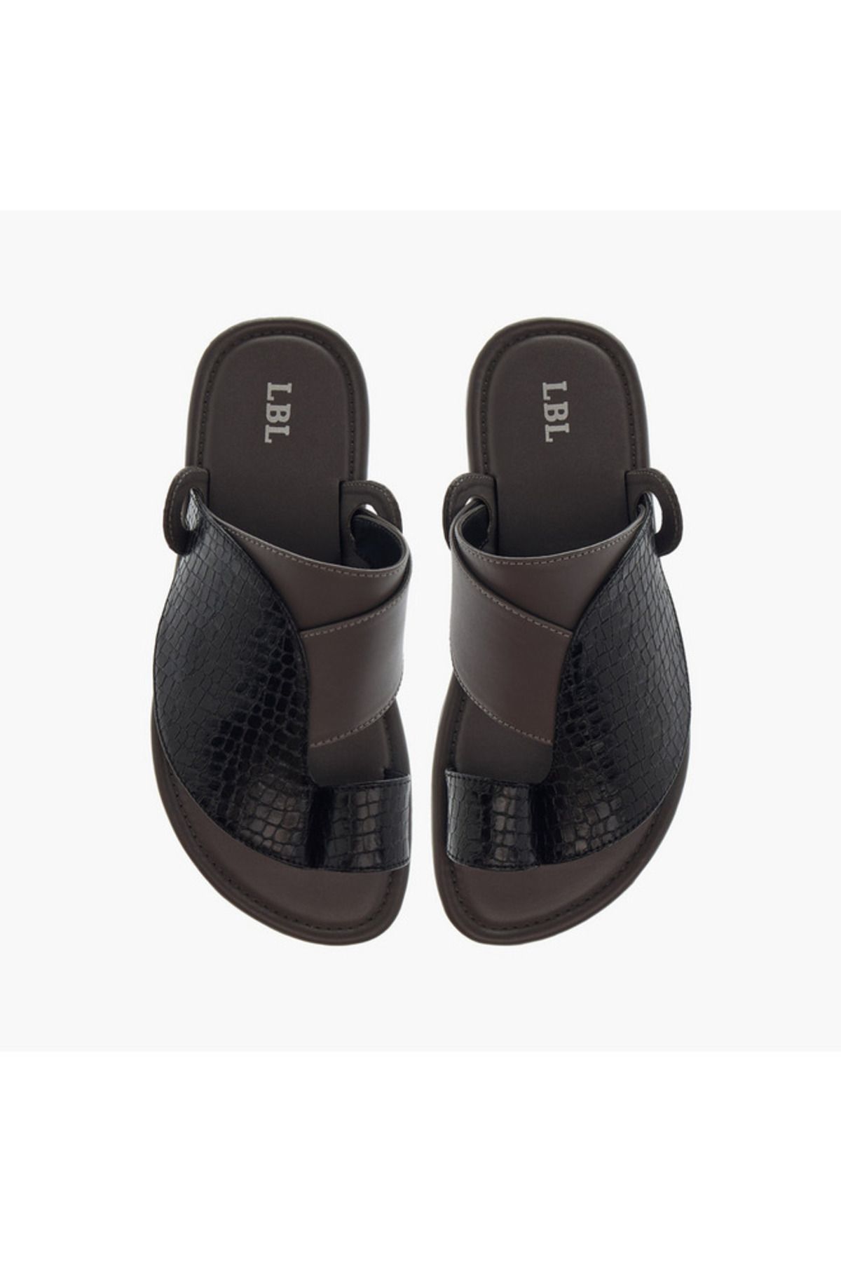 LBL by Shoexpress-Textured Slip-On Arabic Sandals with Toe Loop Detail 1