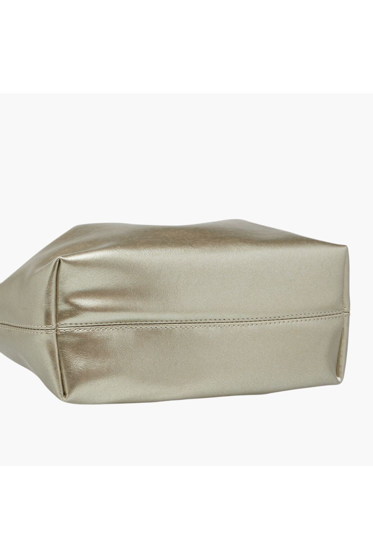 Flora Bella by Shoexpress-Logo Embossed Tote Bag with Detachable Strap and Snap Button Closure 6