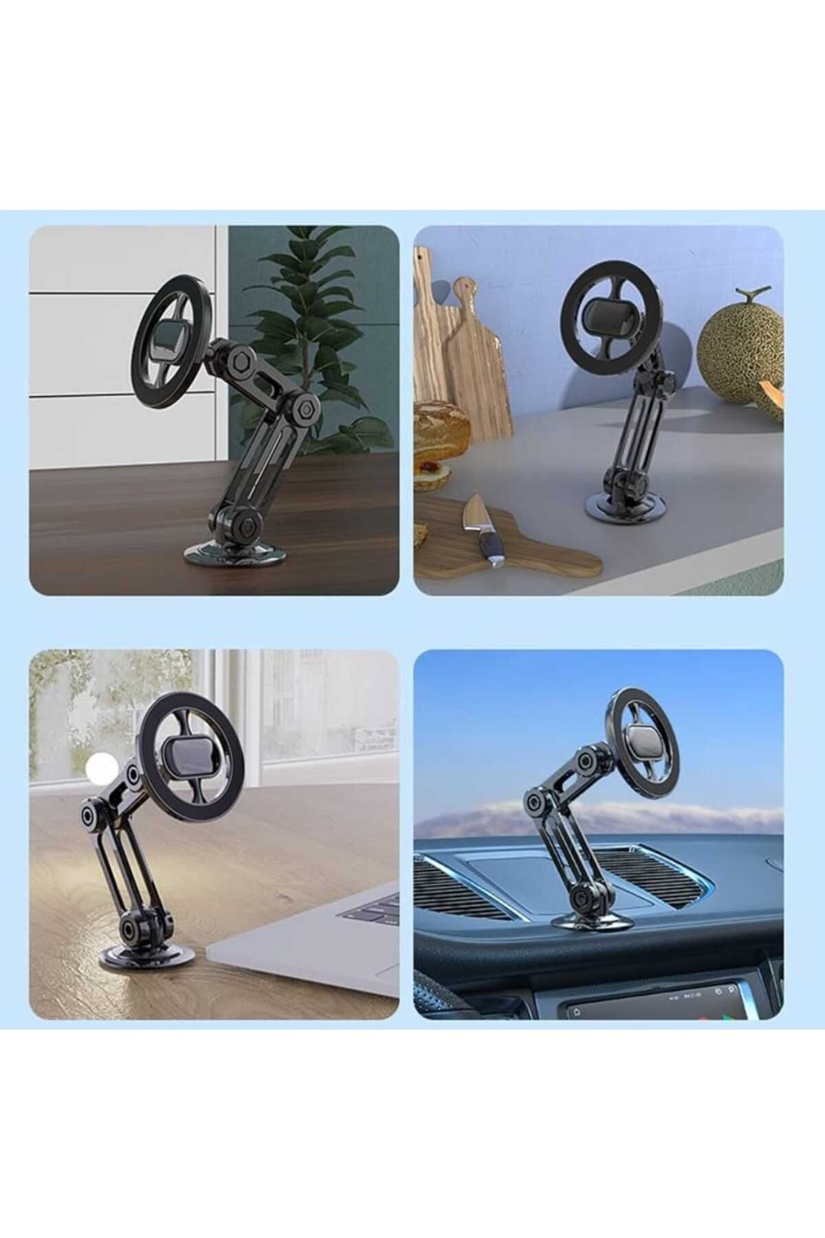 Generic-360 degree rotating, extendable, foldable and magnetically attachable mobile phone holder. 2