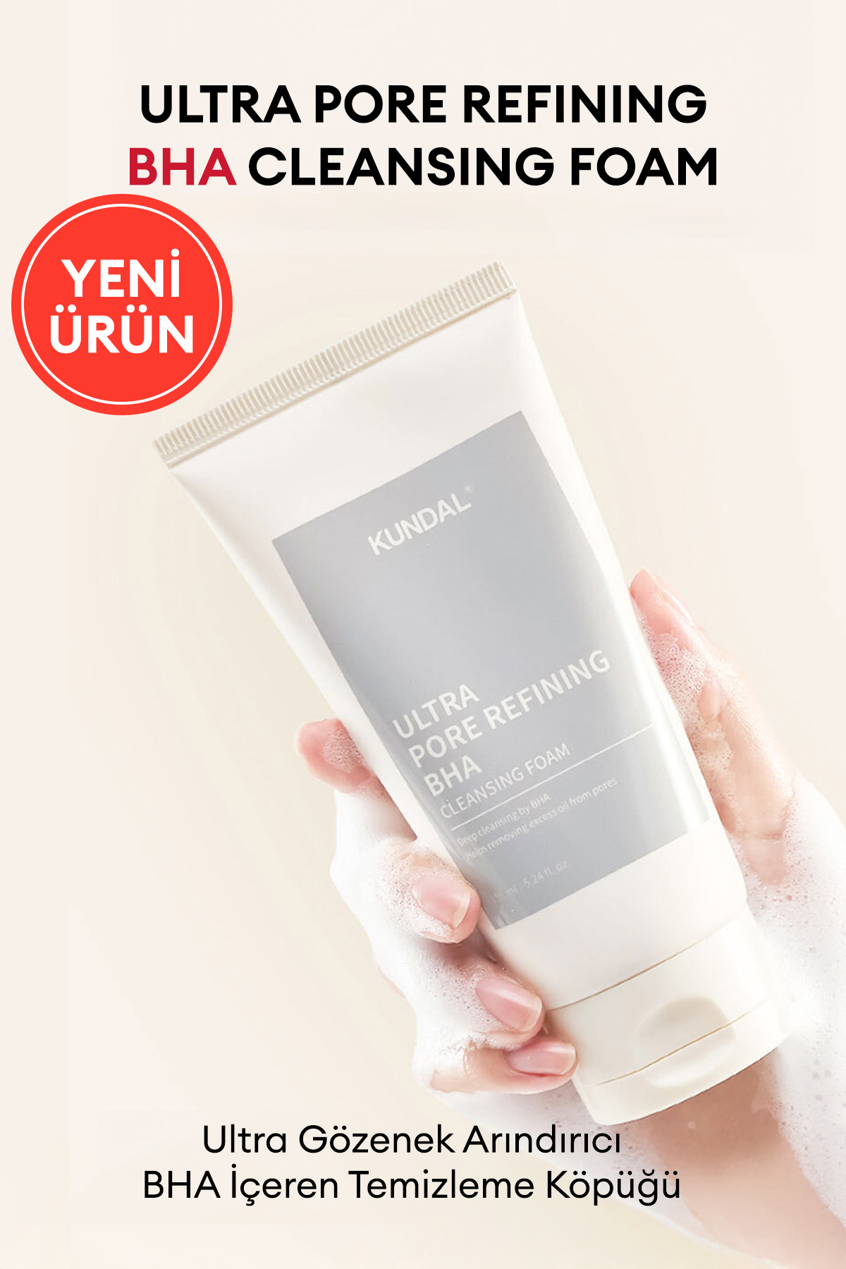 Kundal Gözenek Arındırıcı BHA İçeren Temizleme Köpüğü KUNDAL Ultra Pore Refining BHA Cleansing Foam 155ml — 7996