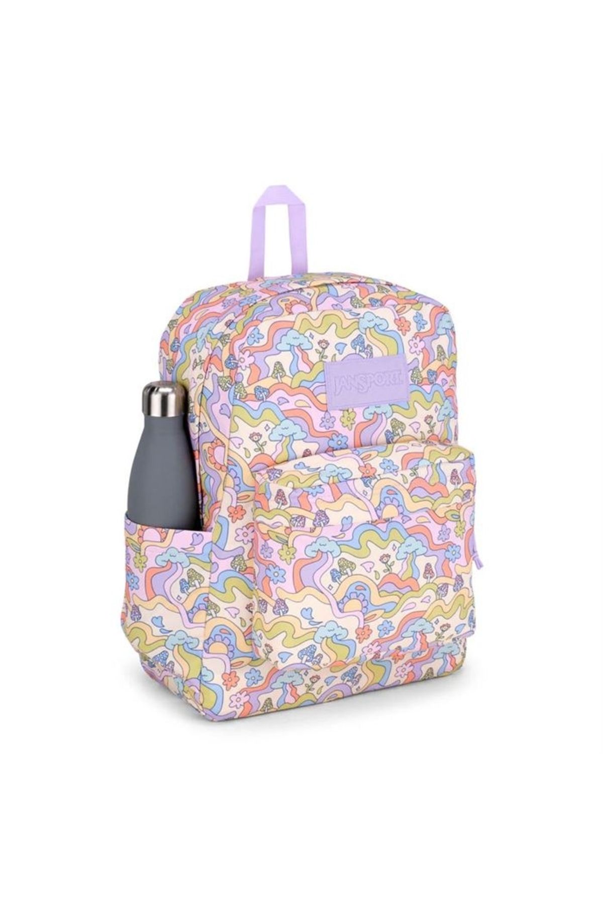 Jansport-Purple printed backpack JanSport SuperBreak Plus Groovy Guides 5