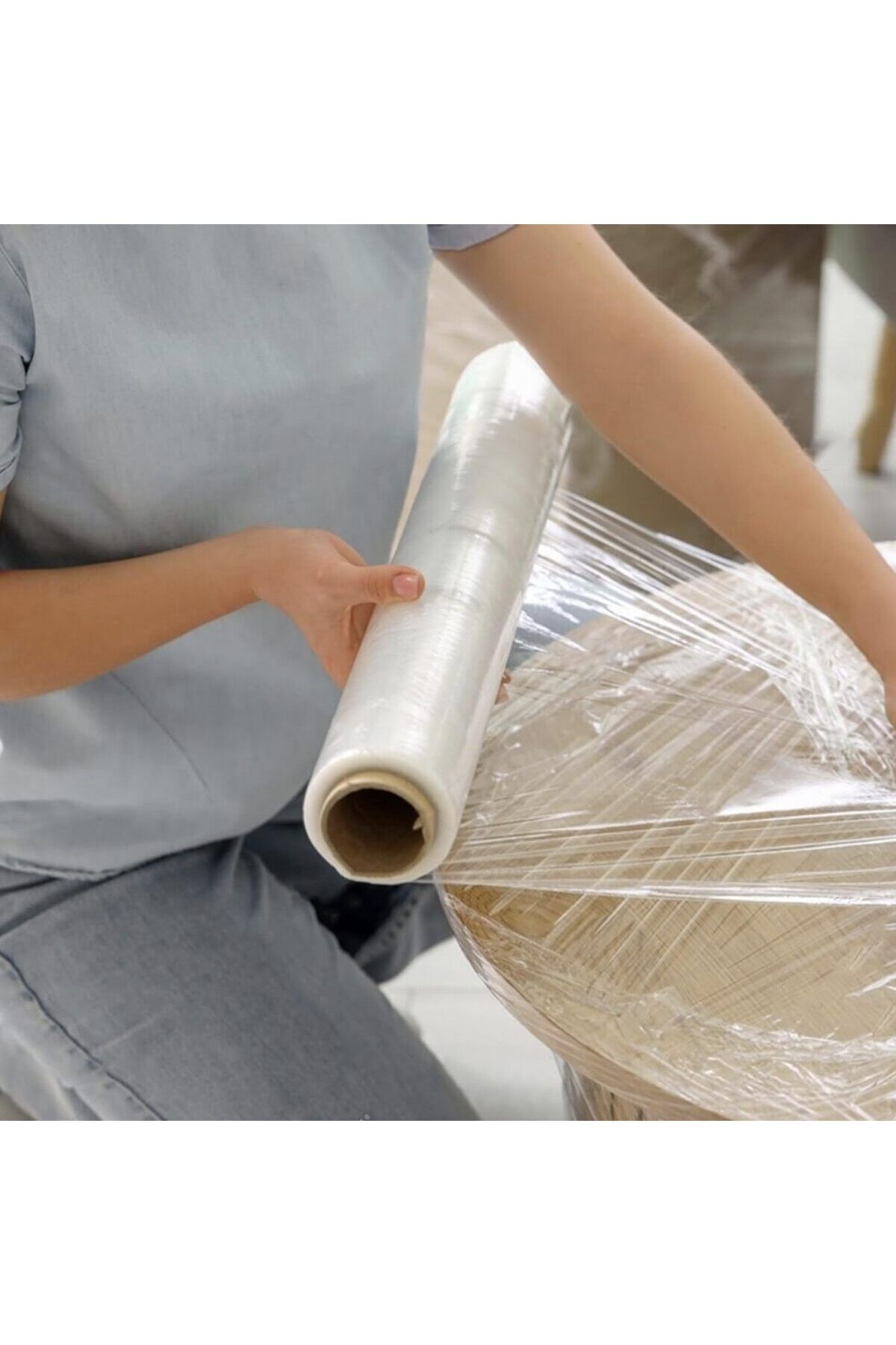 Generic-Stretch Nylon Roll for Panel Wrapping - 1 Roll (5 kg) - Durable Plastic Wrap for Industrial and Luggage Use 4