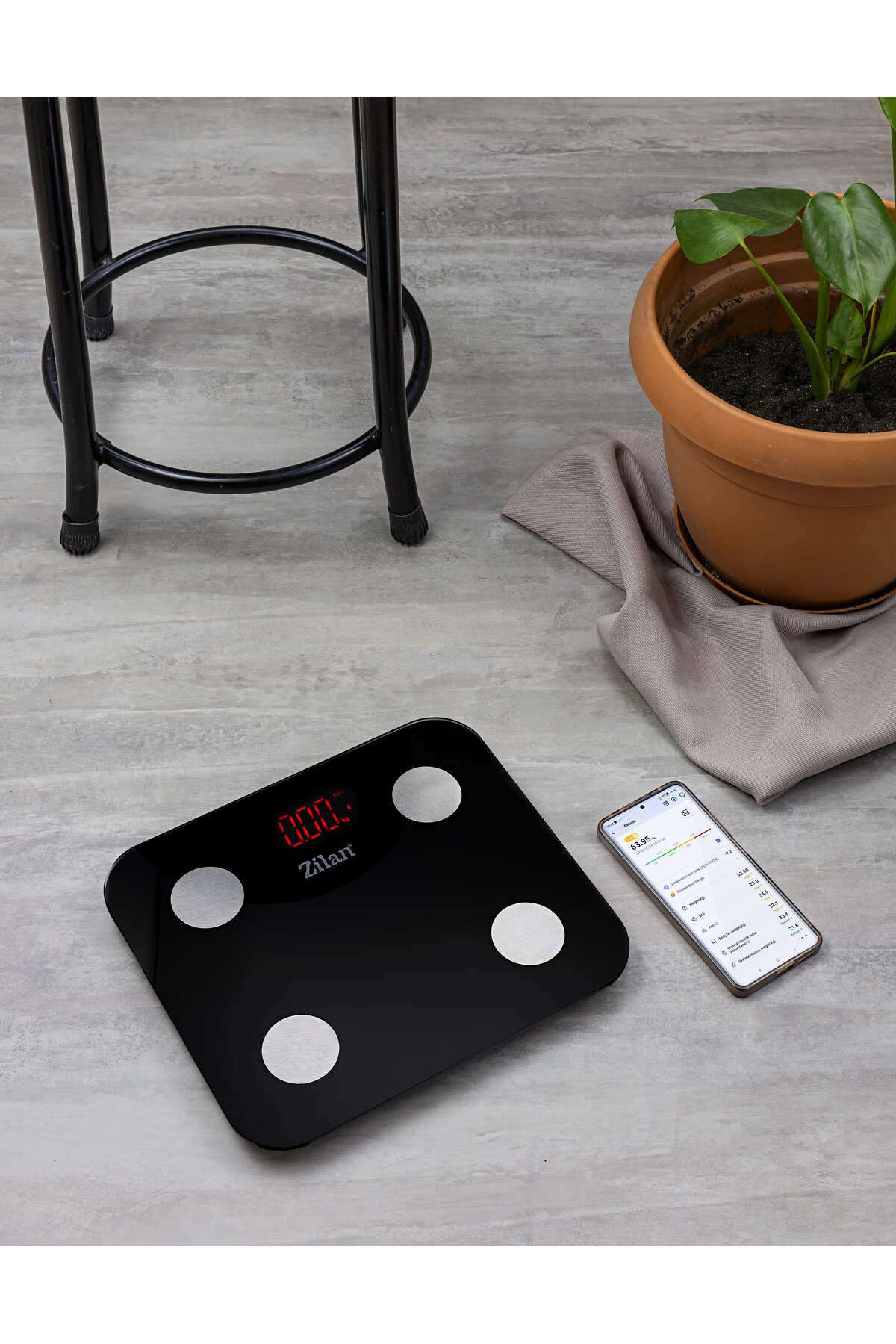 Zilan-Zilan ZLN9007 body scale made of tempered glass, capacity 3-180kg, OKOK application, LED display 7