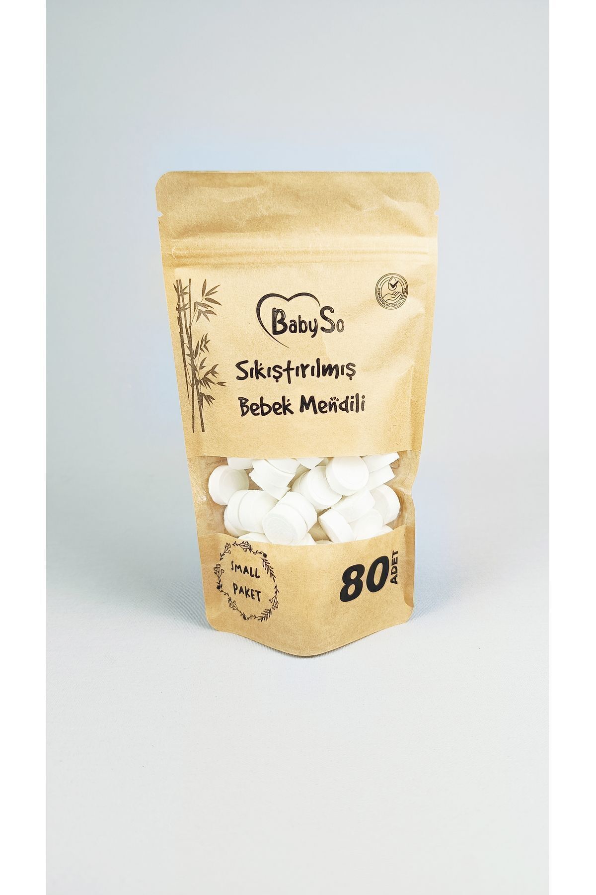 BABYSO Sıkıştırılmış Bebek Mendili 80 Adet Paket fotoğrafı 3 (önizleme)