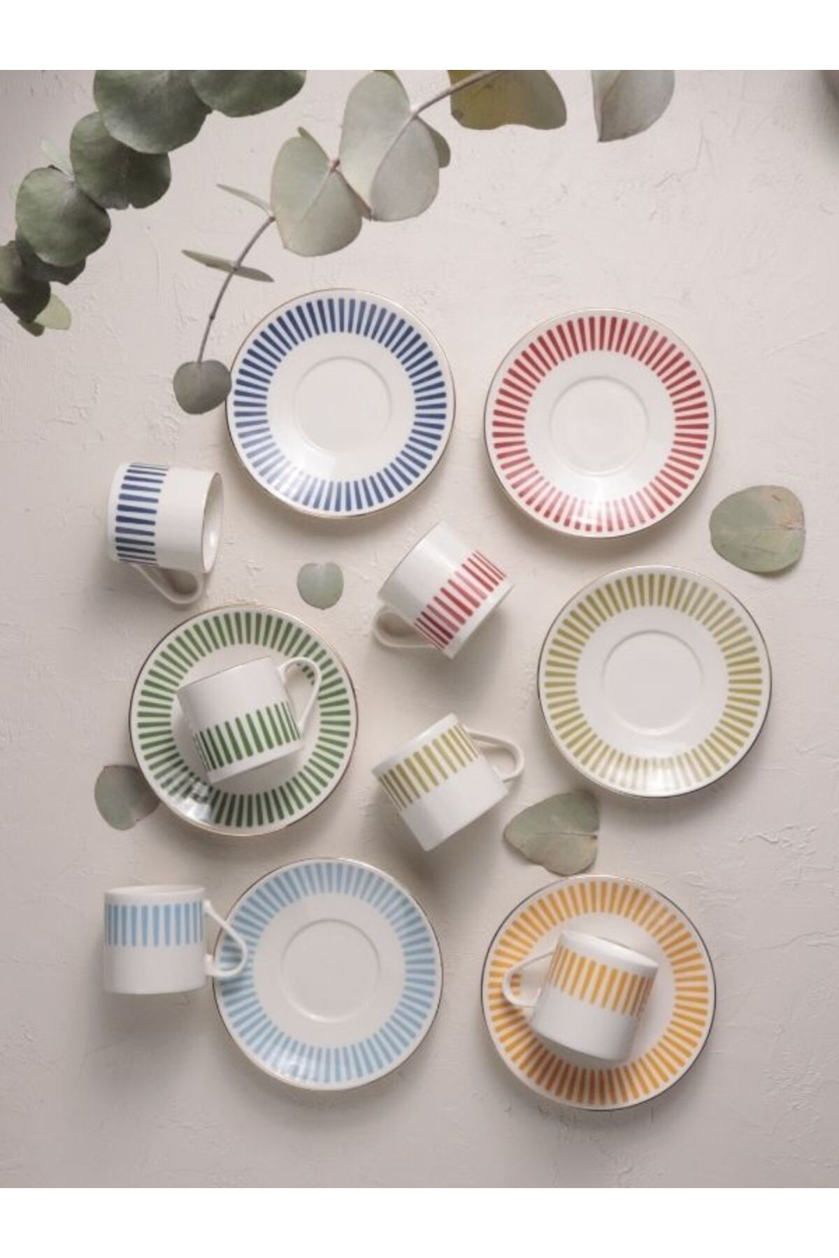 Viyalente-Porcelain Alya 12 Piece Mix Coffee Set 4