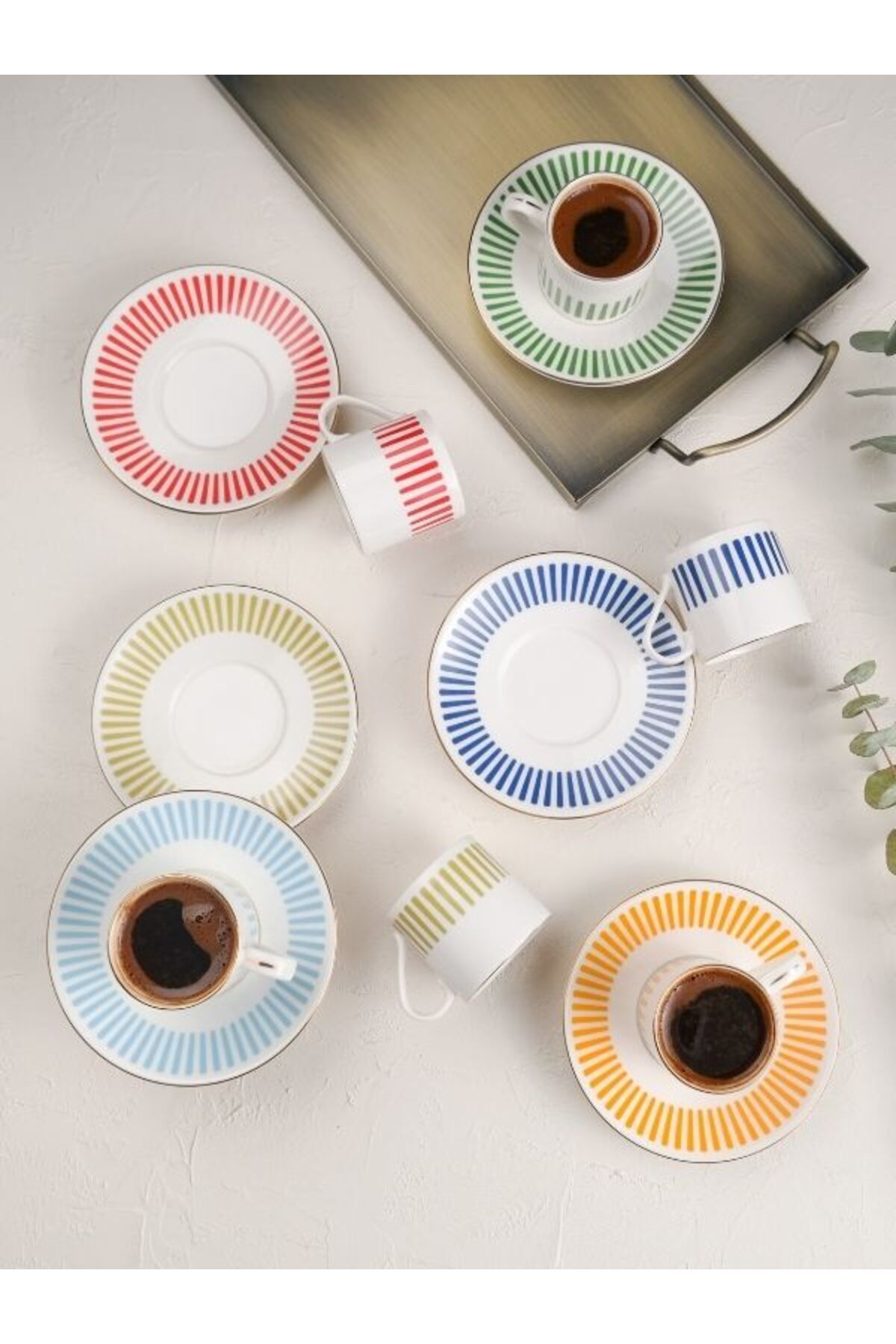 Viyalente-Porcelain Alya 12 Piece Mix Coffee Set 7