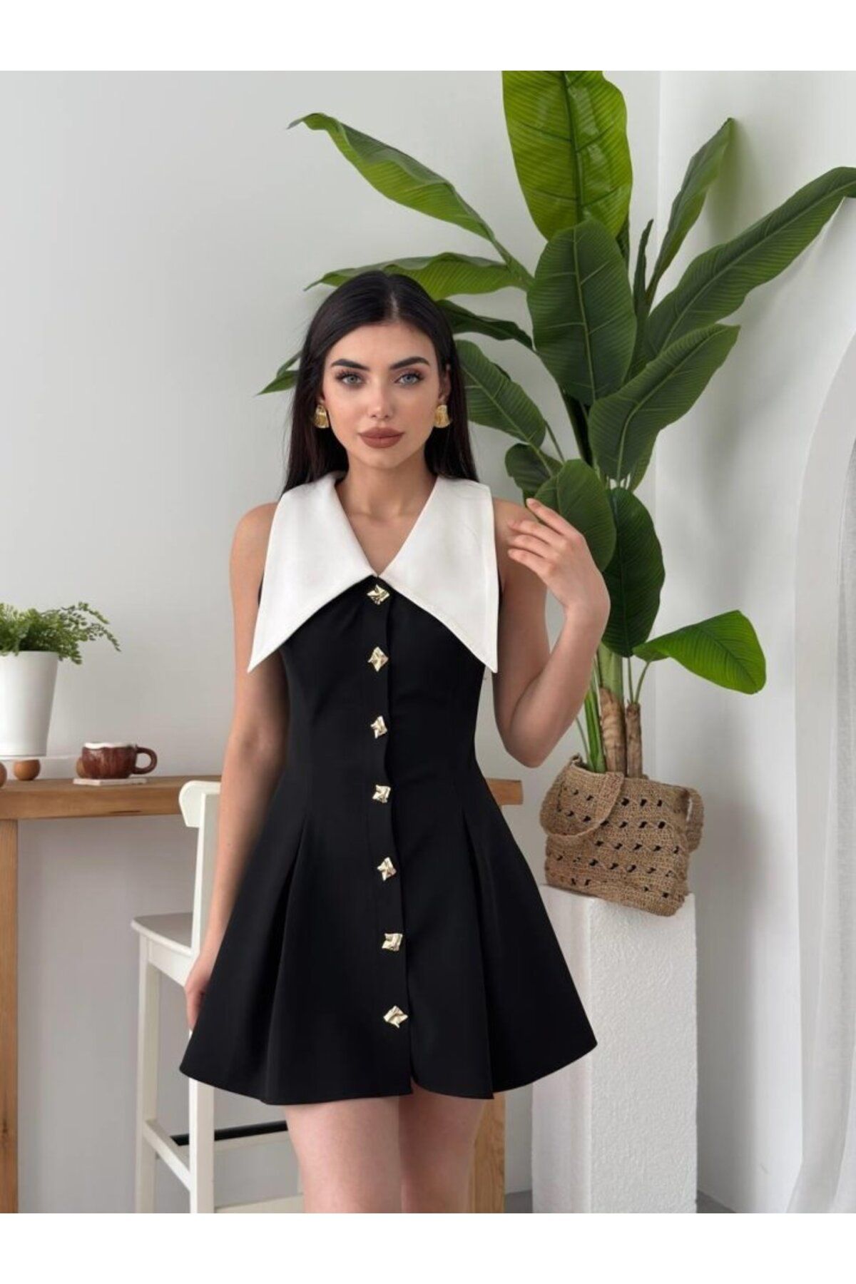 MHT STORE Ness Düğmeli Elbise
