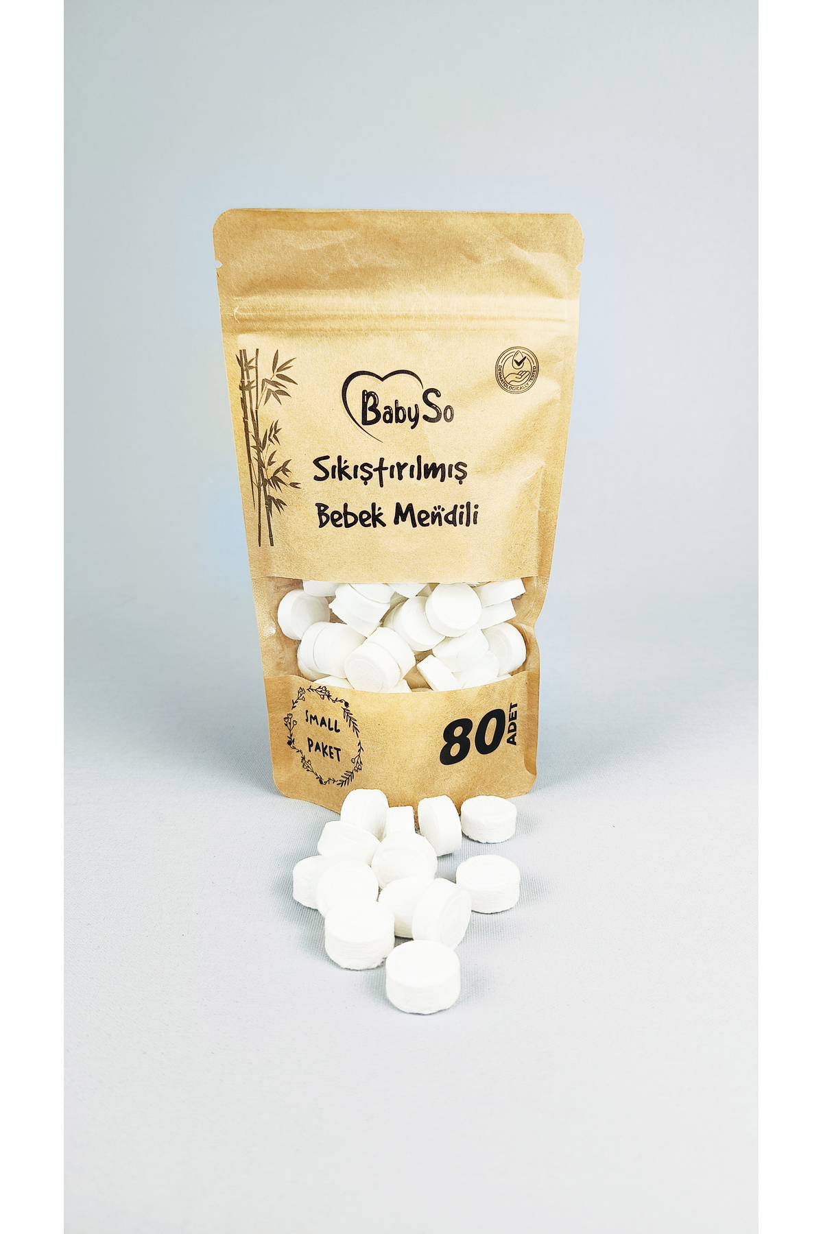 BABYSO Sıkıştırılmış Bebek Mendili 80 Adet Paket fotoğrafı 2 (önizleme)