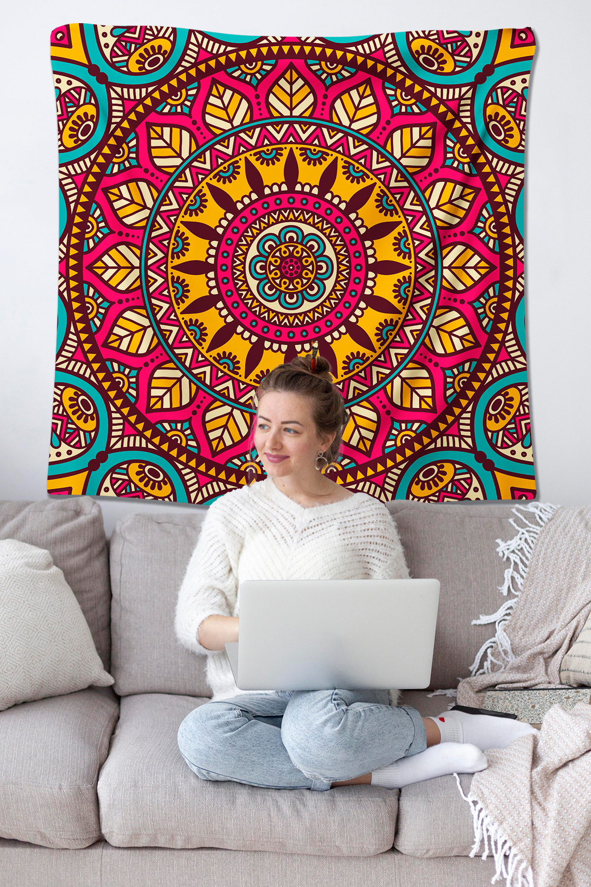 Herarosa-Mandala Wall Drape - High Quality Print 4