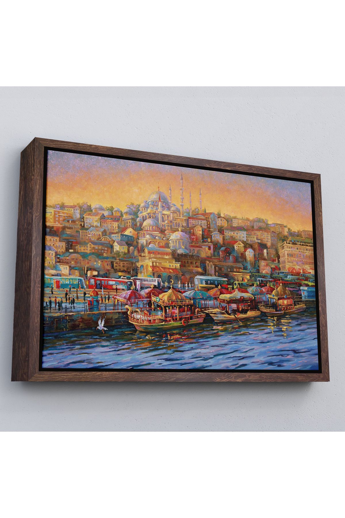 Harita Sepeti-Painting of a Kitten in Front of Sultan Ahmet Mosque with a White Frame 2