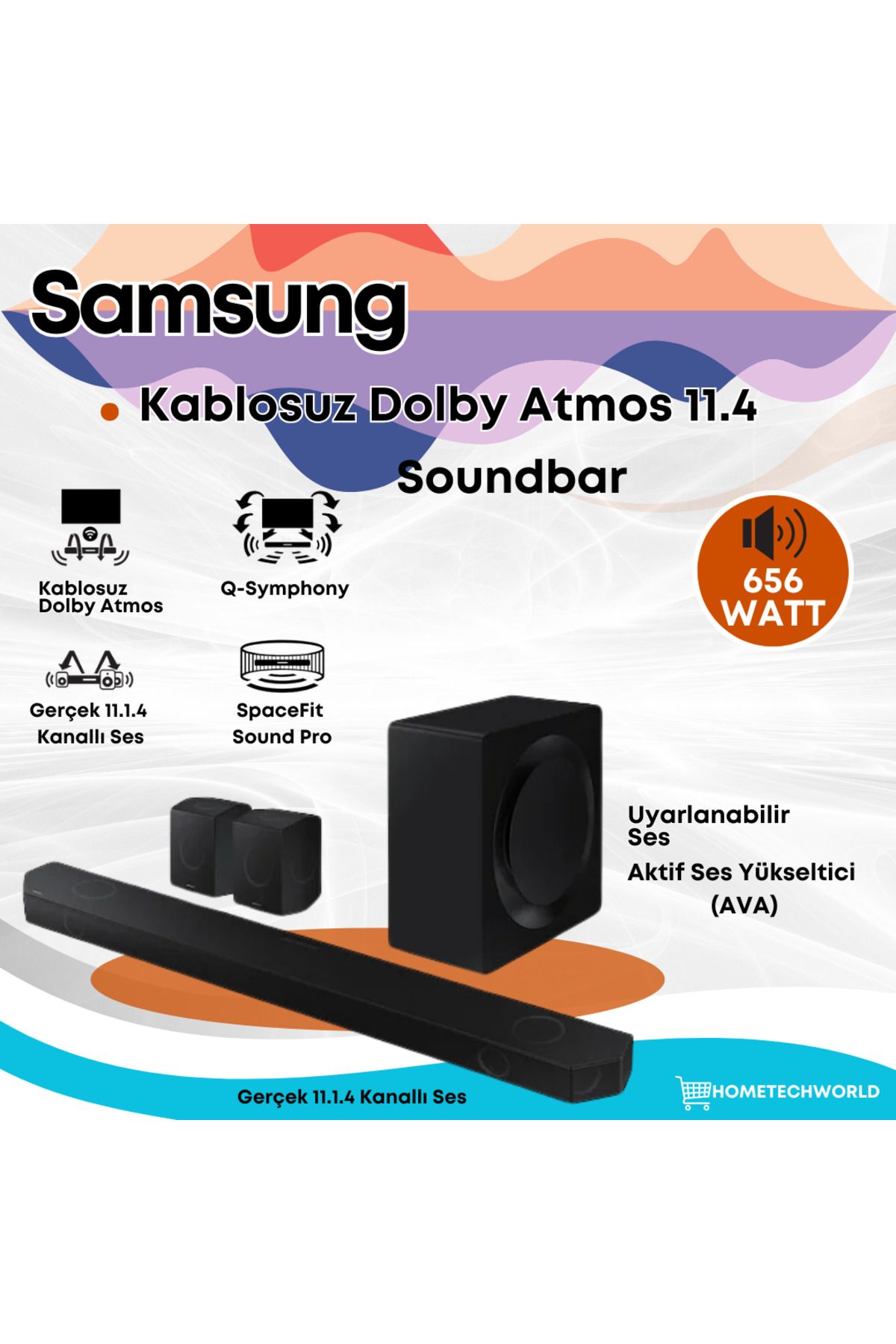 Samsung Baştan aşağı olağanüstü sinematik ses Kablosuz Dolby Atmos 11.1.4 Soundbar