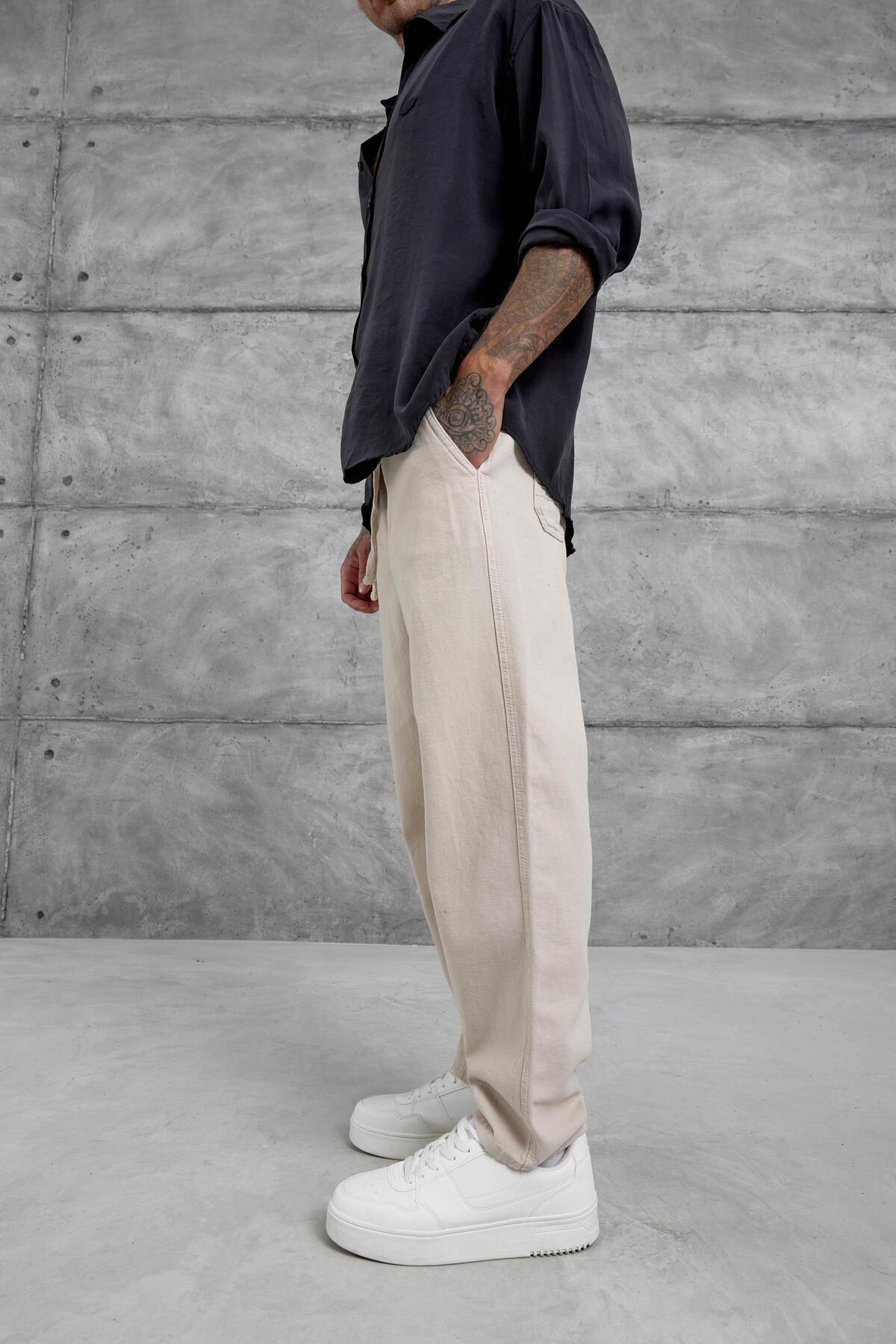 NOMARC-Ecru White Yp Pan25010 Trousers 3