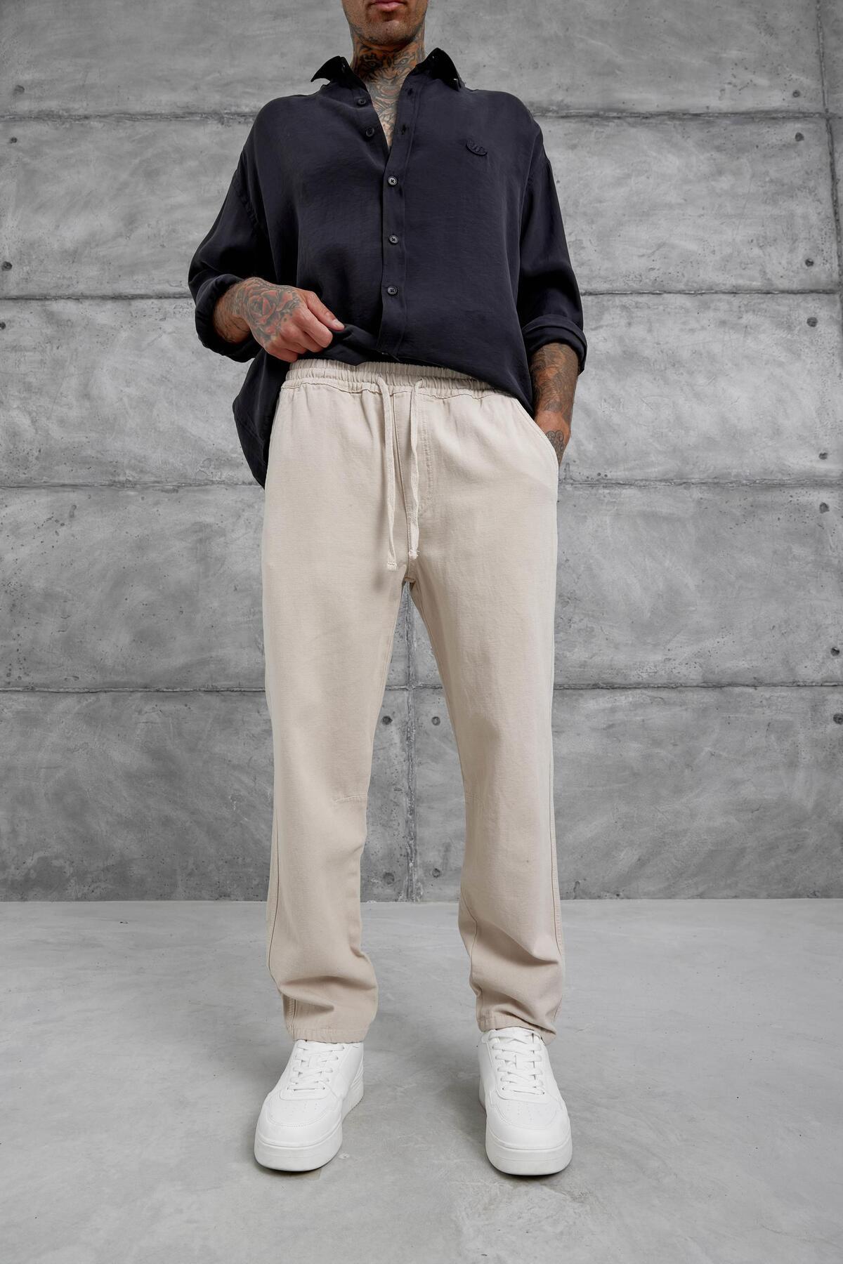 NOMARC-Ecru White Yp Pan25010 Trousers 4