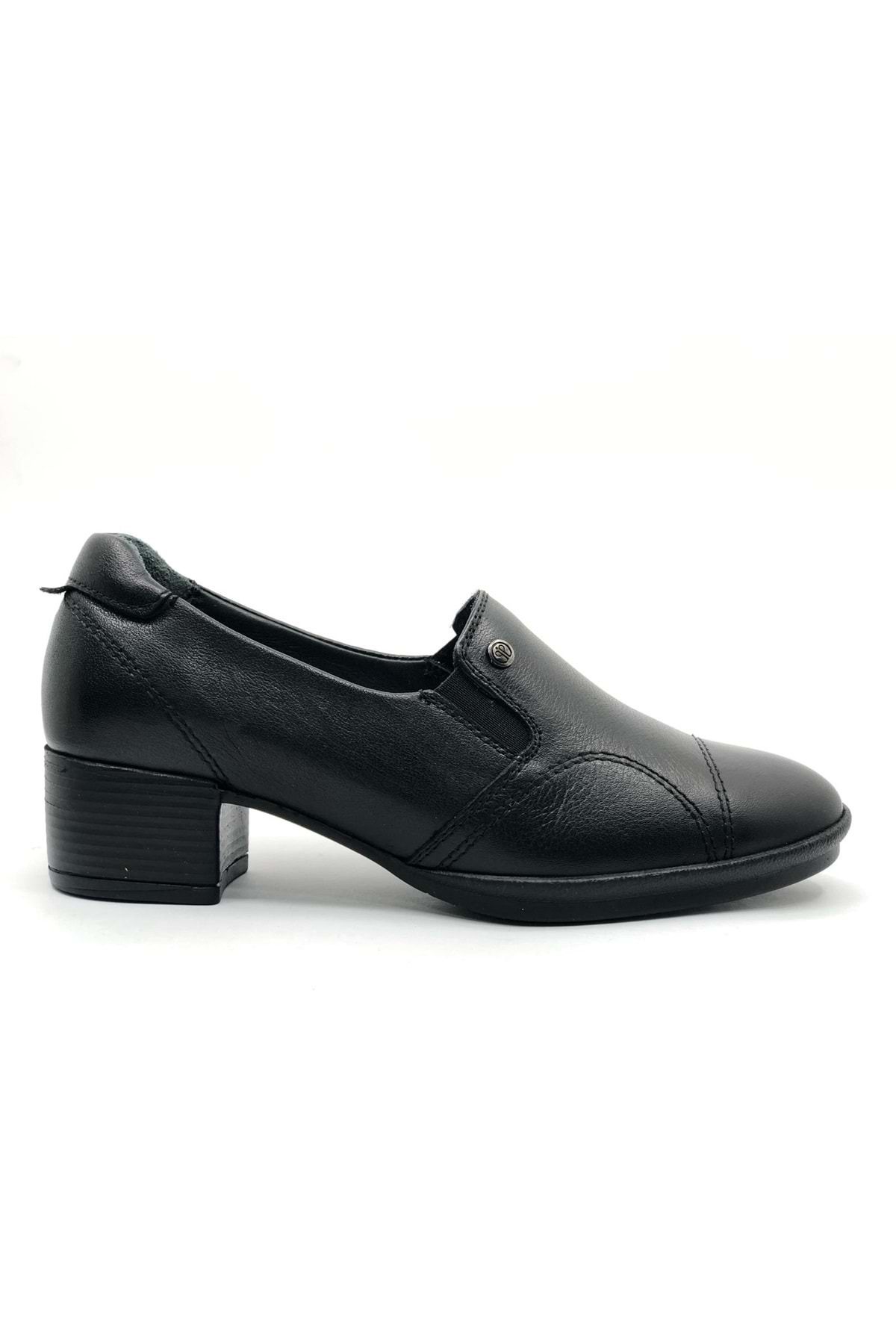 Forelli-Black Orthopedic Comfort Women's Casual Shoes - Piloyd Genuine Leather 2