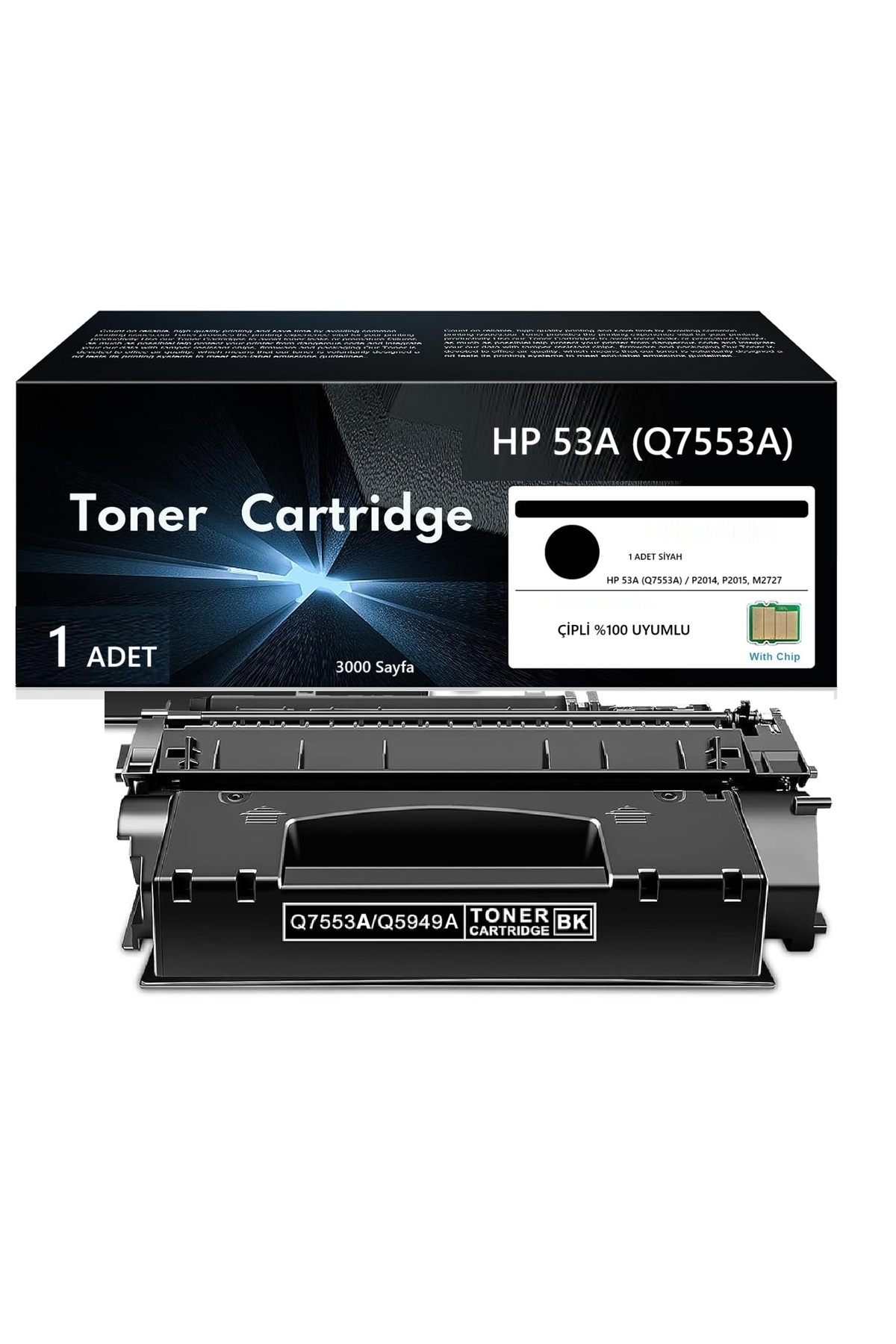 HP Q7553A HP LaserJet P2014 HP LaserJet P2014n HP LaserJet P2015 Uyumlu Muadil Toner Çipli