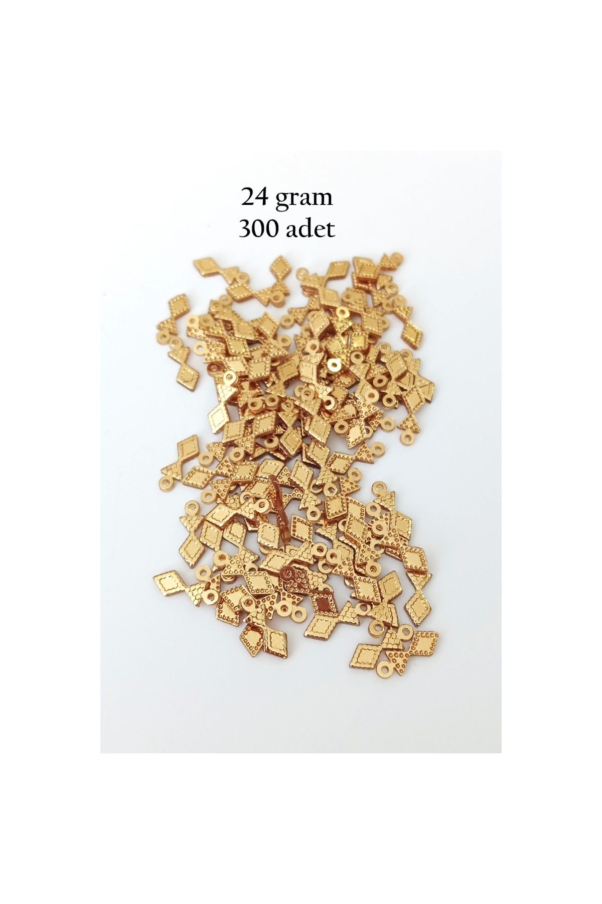 maarketim Oya Abiye Bileklik Kolye Pleksi Metalik Plastik Pul Altın Renk 24 gram 300 adet