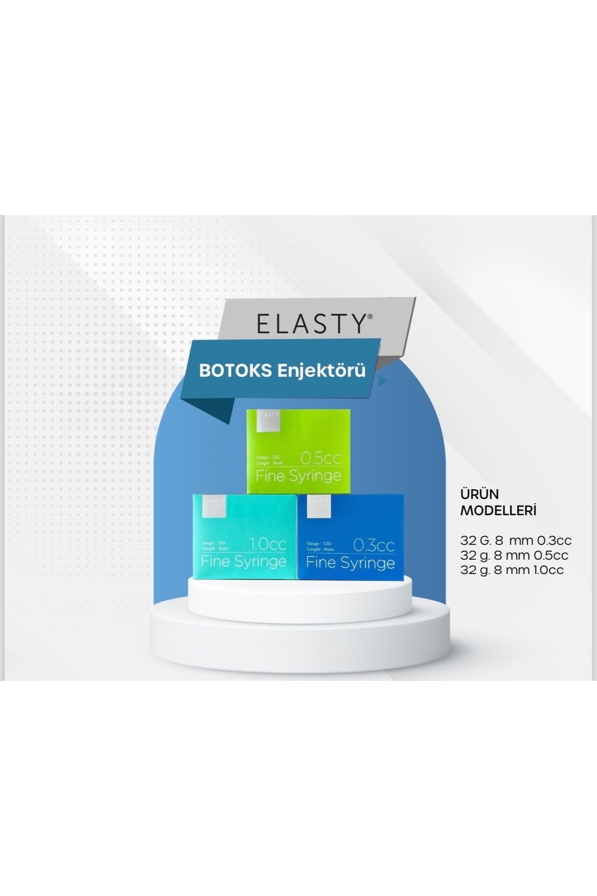 ELASTY Fıne Syrınge Botoks Mezoterapi Prp Enjektör 0.5cc 32 G 8 Mm