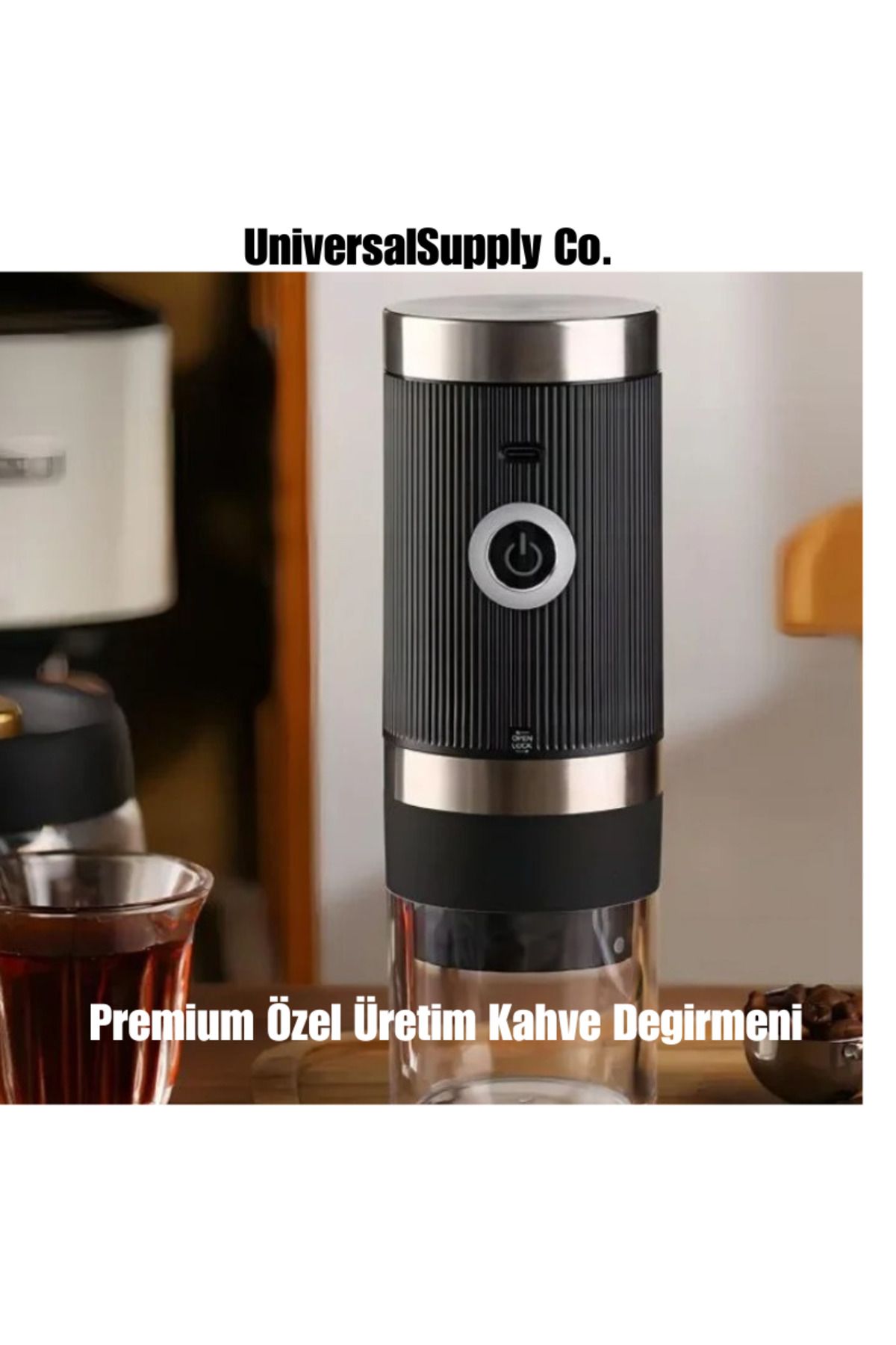 UniversalSupply Co Özel Üretim Premium Ekstra Dayanıklı Kaliteli Uzun Ömürlü Pratik USB Şarjlı Kahve Değirmeni