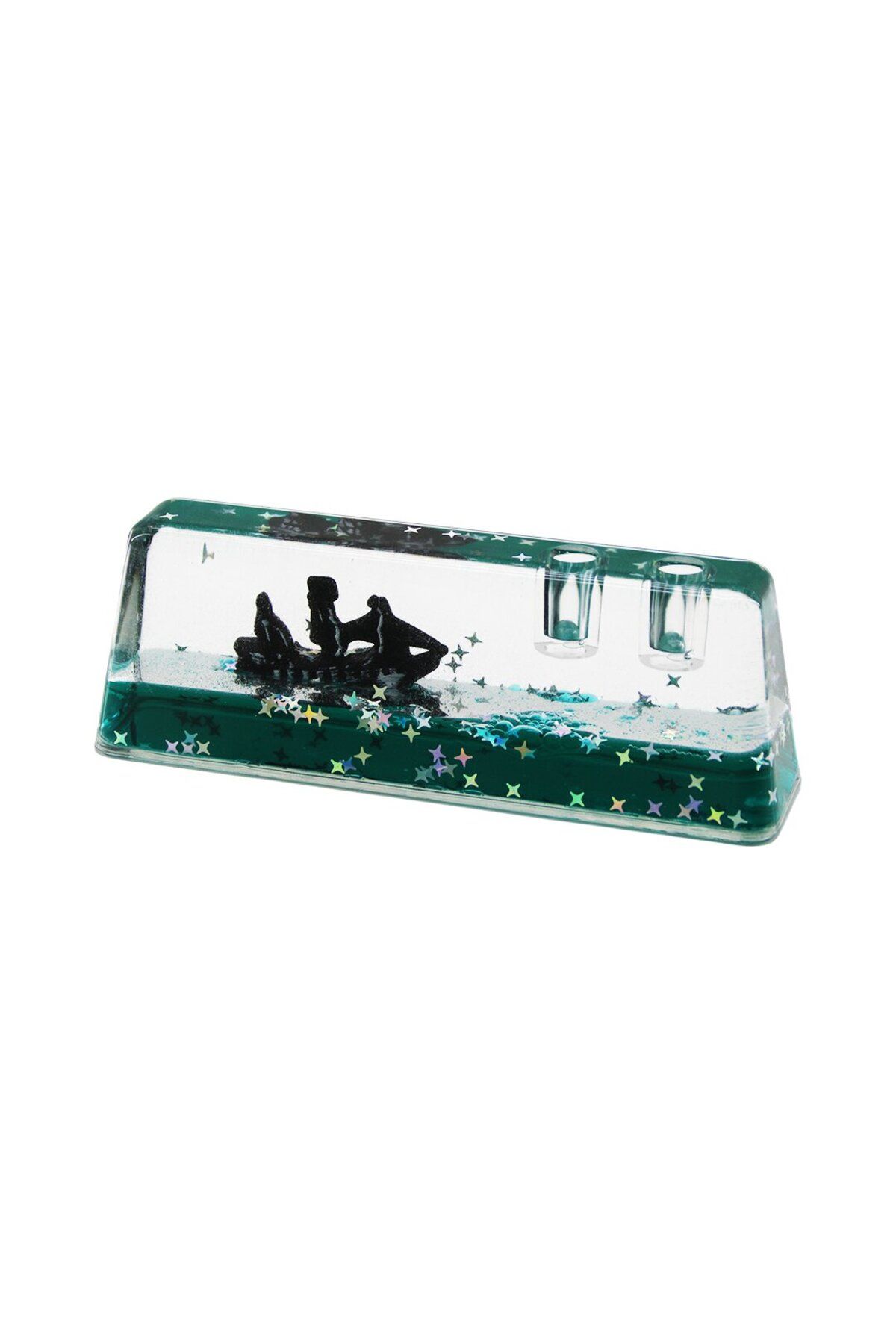 Kapamarka KALEMLİKLİ YEŞİL SU -YILDIZLI D.GEN MİKA YÜZEN BATMAYAN GEMİ DEKORATİF AKVARYUM 5X14X2.5-3.5CM
