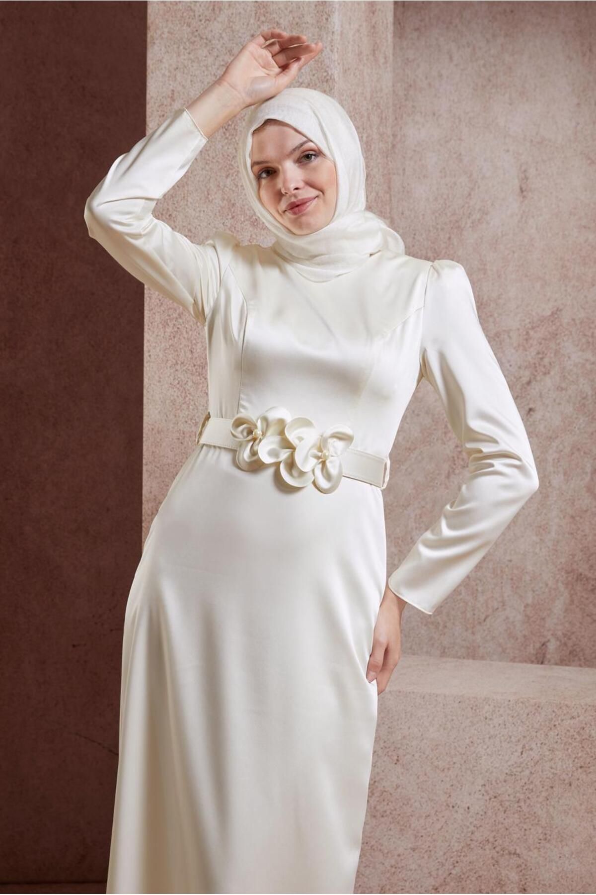 لباس ساتن کمربند 44564 Alvina