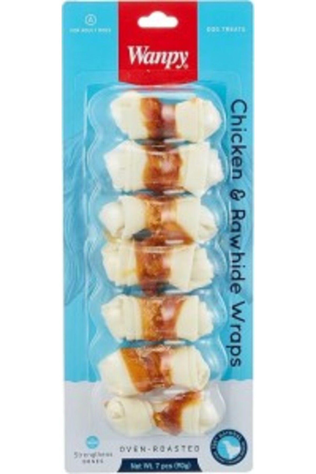 Orqinel Wanpy Tavuk Sargılı 7'Li Çiğneme Kemiği 90 Gr Köpek Ödülü (7 x 90 gr)