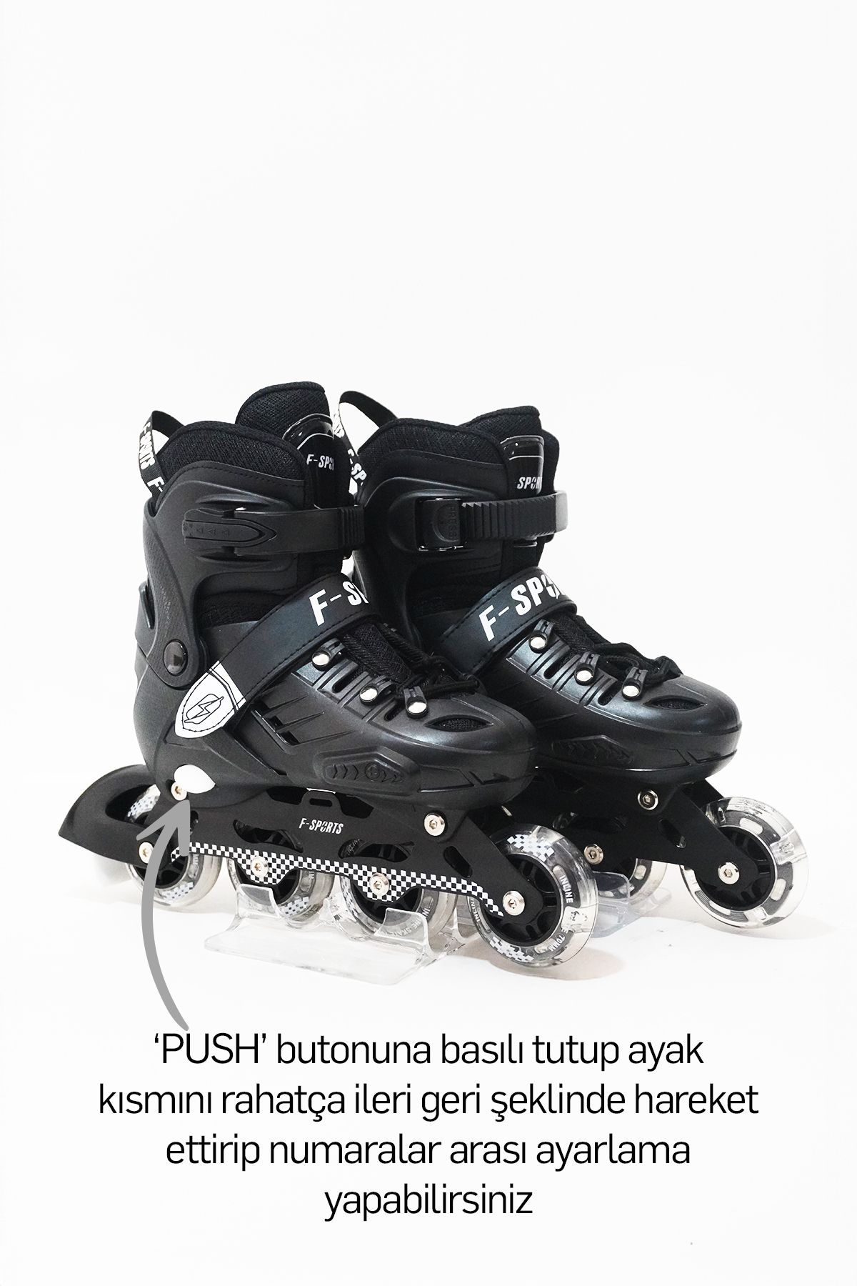 F-Sports-4 Wheels Adjustable Front Castor Light up Roller Skates – Kids & Adults (Professional) 3