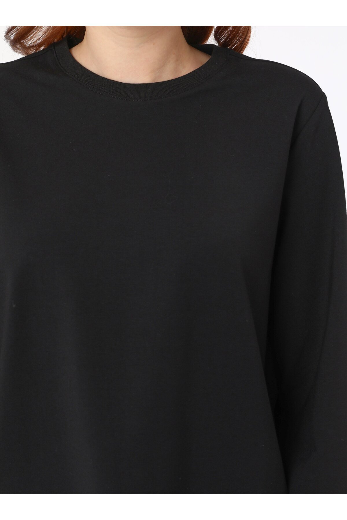 Benin-Tricou de bază din țesătură de bumbac cu mânecă lungă - Negru - Benin 5