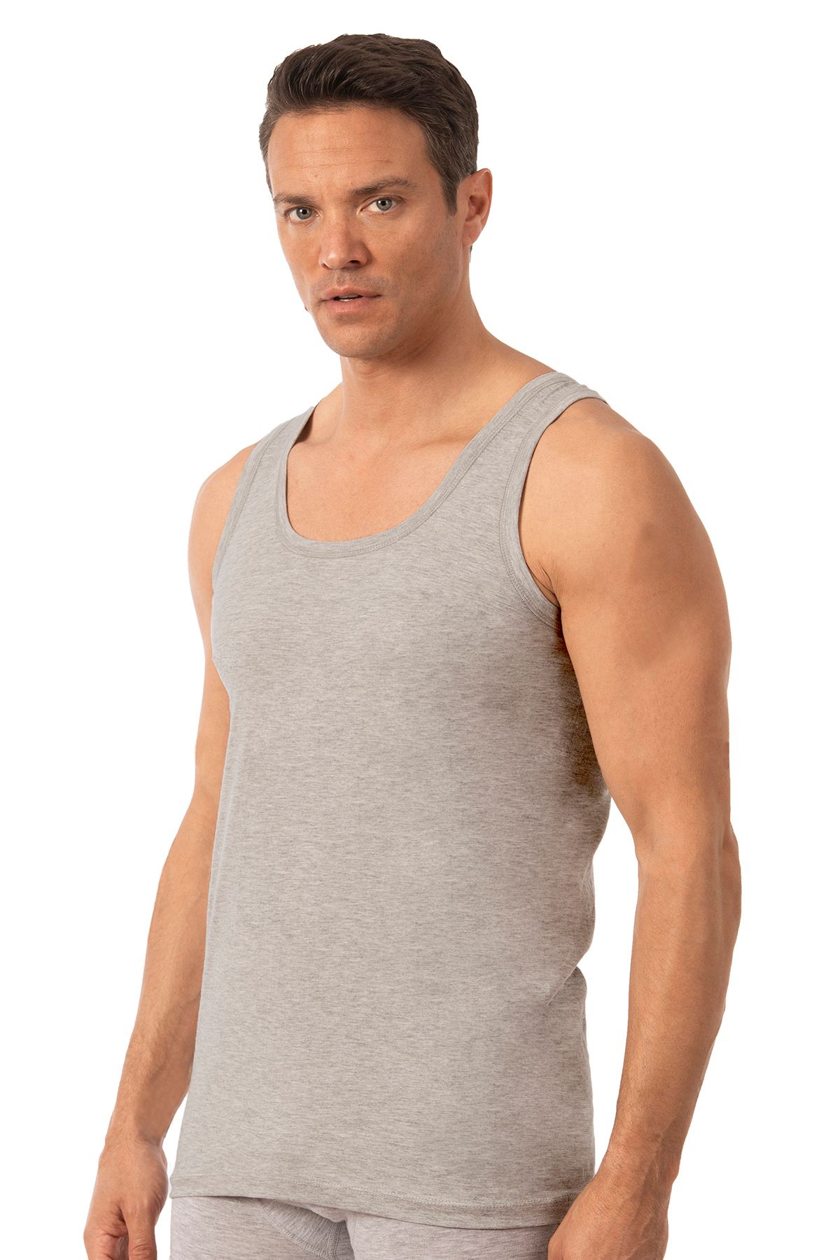 ÖZKAN underwear-Özkan 0050 Ανδρικό 100% βαμβακερό χτενισμένο μονό ζέρσεϊ με χοντρό λουράκι 3