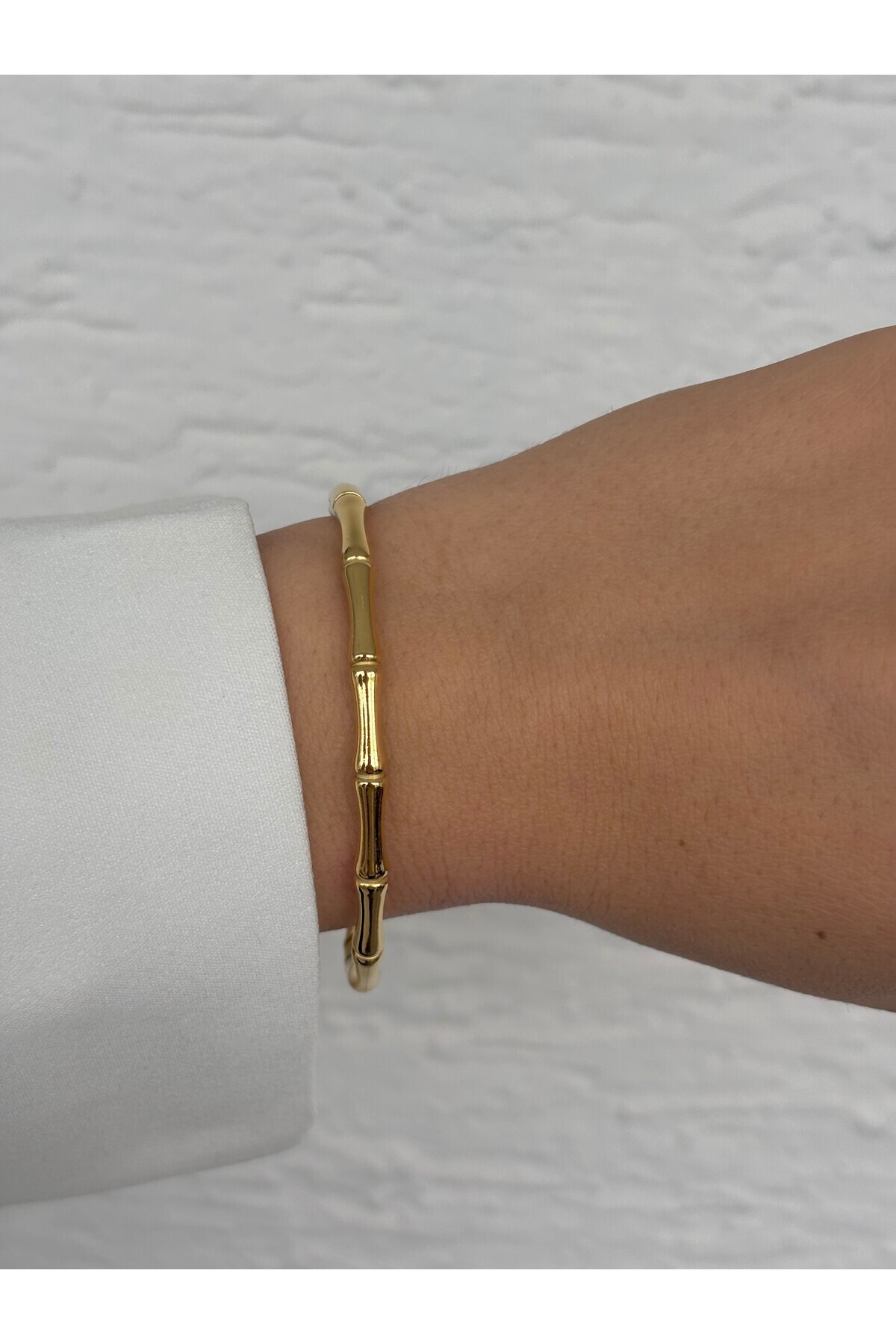 luvela  Çelik Bileklik Kemik Model Trend Kararmaz Solmaz Çelik Kelepçe Bileklik Gold - Görsel 2