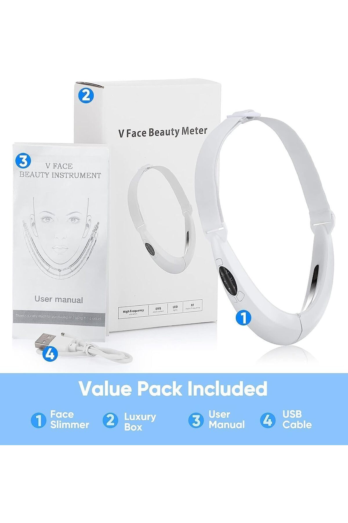 COOYA-Electric Skin Tightening Beauty Instrument,Portable V Line Shaping,5 Modes,8 Levels,For Facial 8
