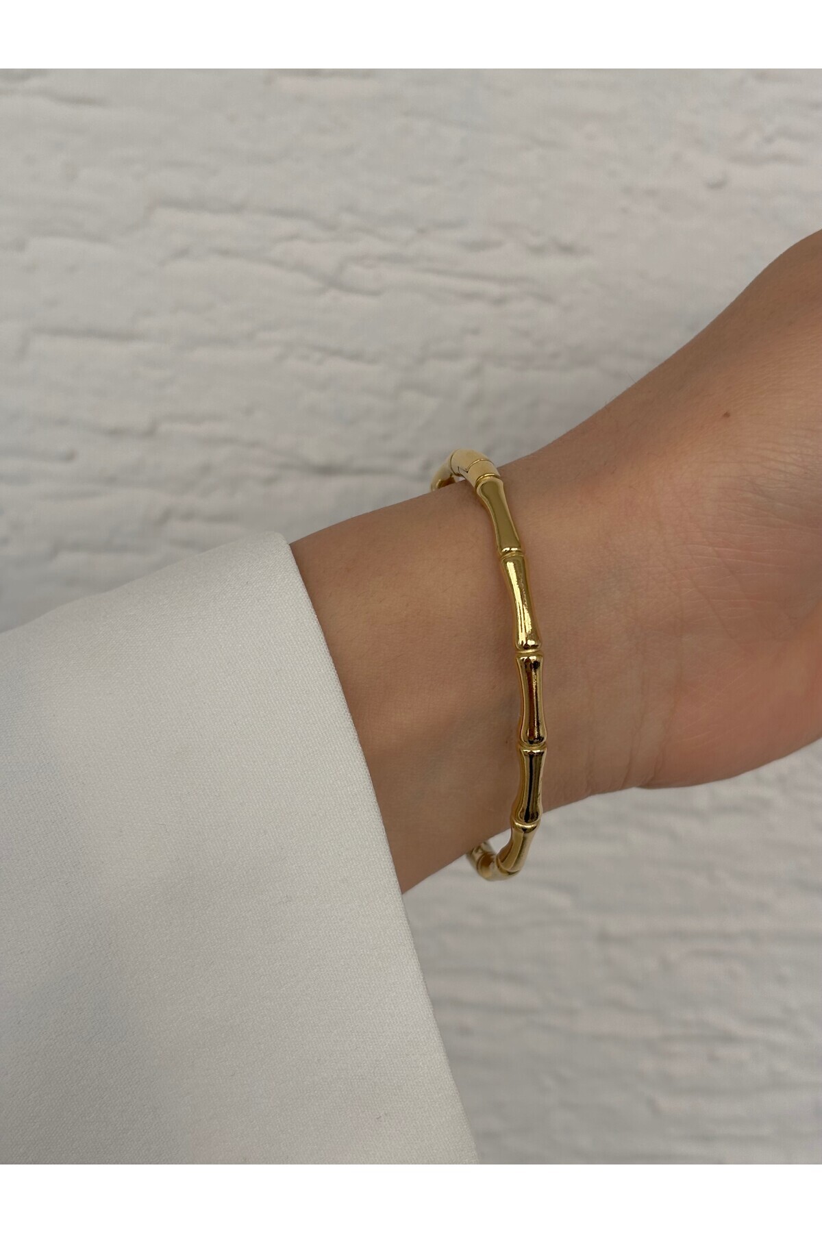 luvela  Çelik Bileklik Kemik Model Trend Kararmaz Solmaz Çelik Kelepçe Bileklik Gold - Görsel 3