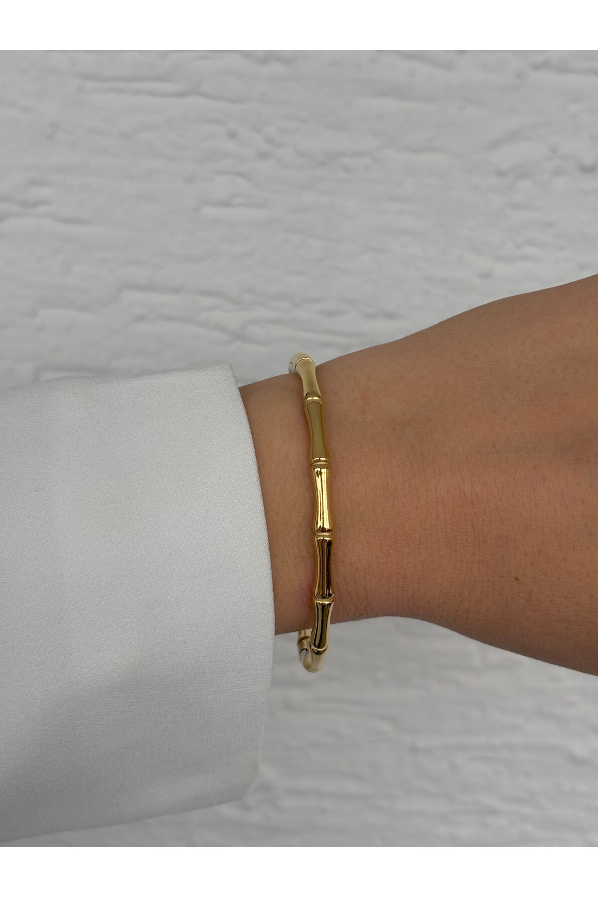 luvela  Çelik Bileklik Kemik Model Trend Kararmaz Solmaz Çelik Kelepçe Bileklik Gold - Görsel 4