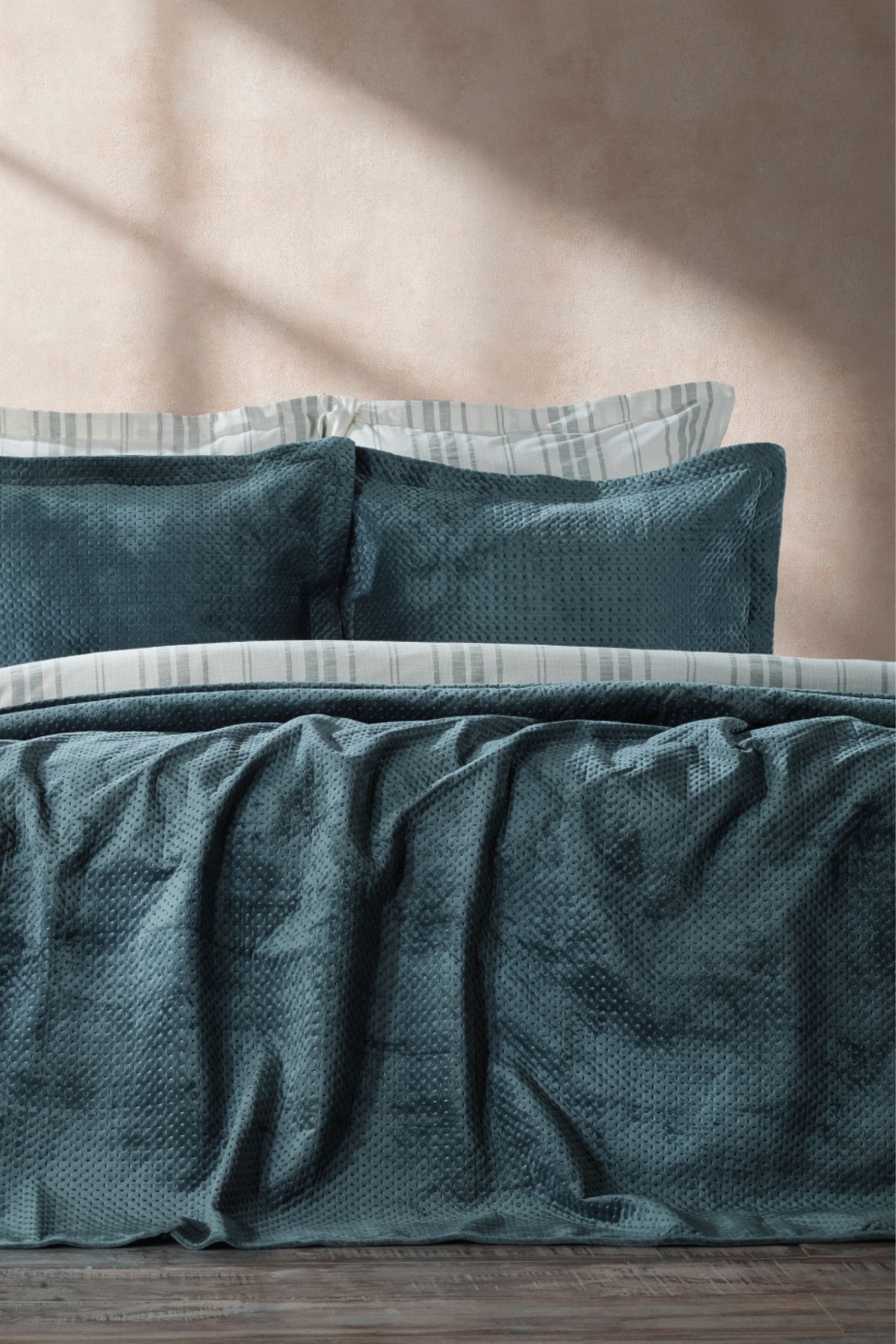 ZEBRA CASA-Scala Petrol Double Bed Cover Set 2