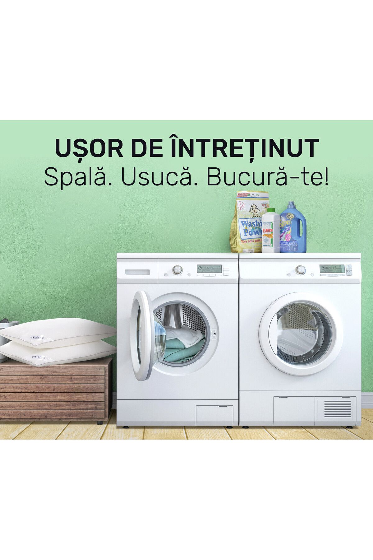 Essience-Perna 50x70 cm, Essience Premium Collection, insert memory si umplutura nanofibra, husa Bumbac 15