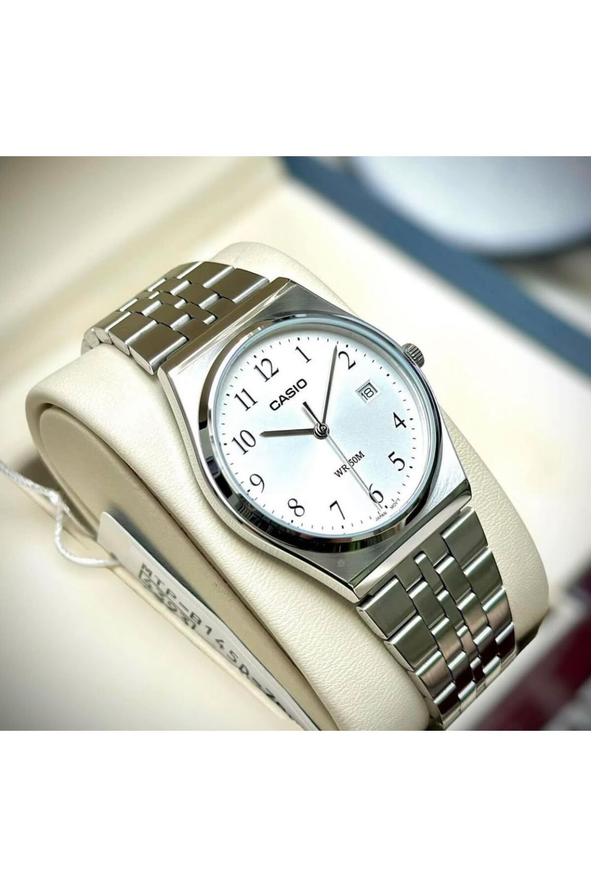 Casio-Casio Men's Analog Quartz Watch with White Dial and Stainless Steel Strap MTP-B145D-7BVDF 6