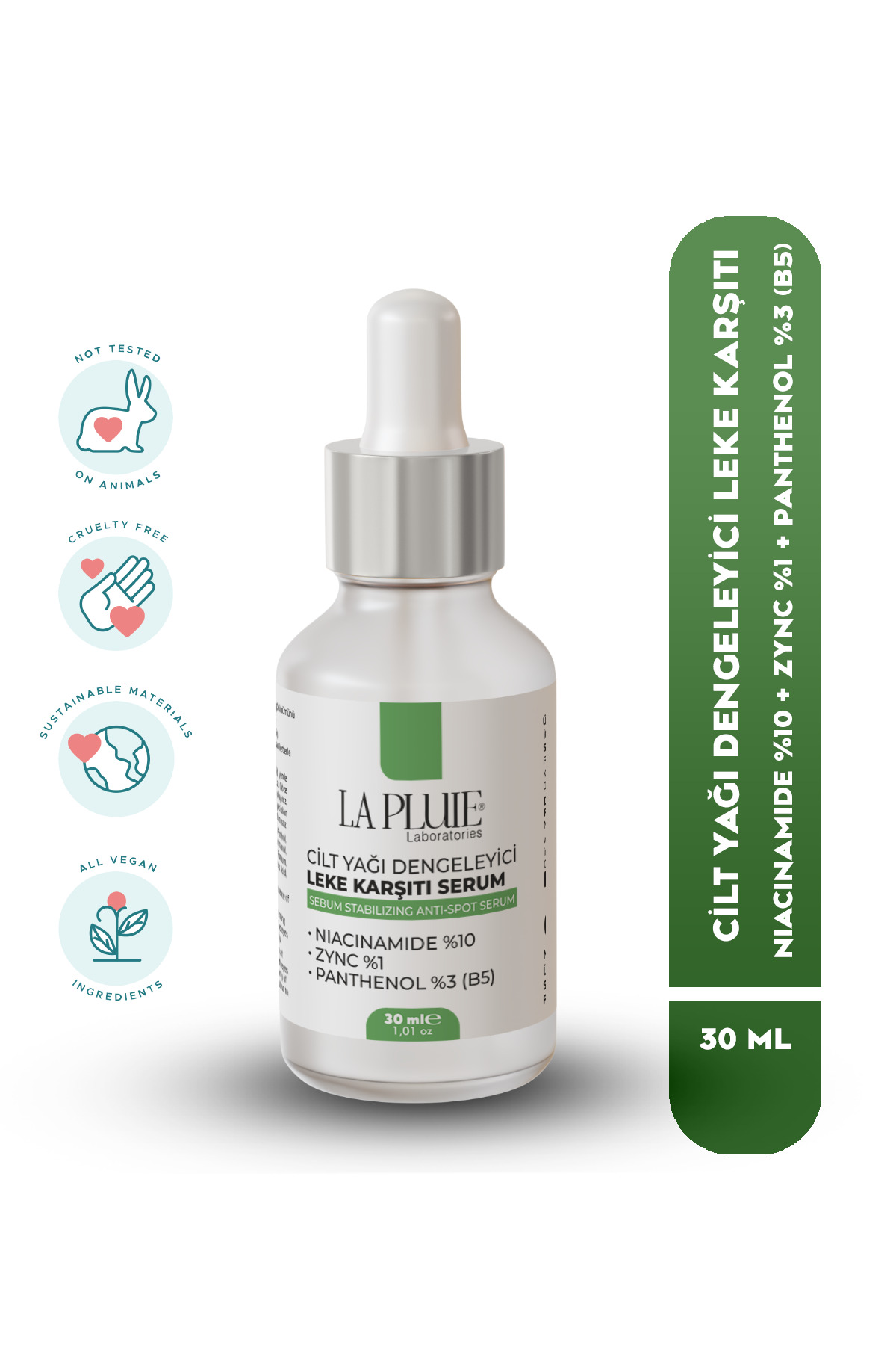 Cilt Yağı Dengeleyici Leke Karşıtı Serum 30ML NIACINAMIDE %10 + ZYNC %1 + PANTHENOL(B5) %3 — TYCHTG0RUN171534486671884