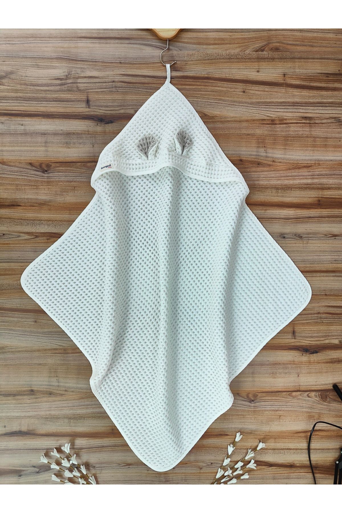 Tomuycuk %100 Pamuklu Başlıklı Kulaklı Pike Bebek Battaniyesi – Çift Taraflı Mevsimlik Uyku Ve Havlu Örtü fotoğrafı 6 (önizleme)