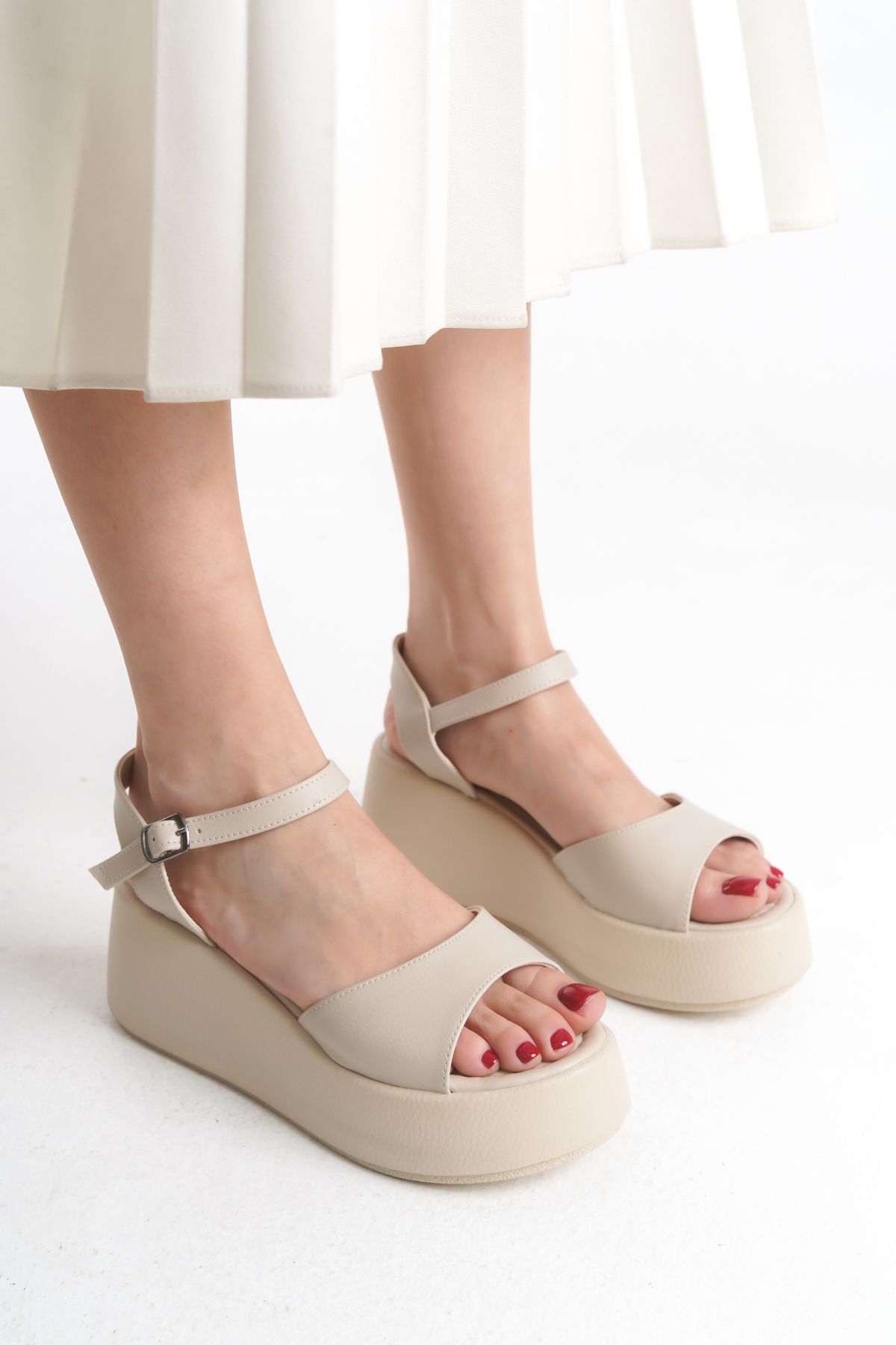 Limeo-High Padded Sole Single Thick Stripe Summer Women's Sandals Shoes 3