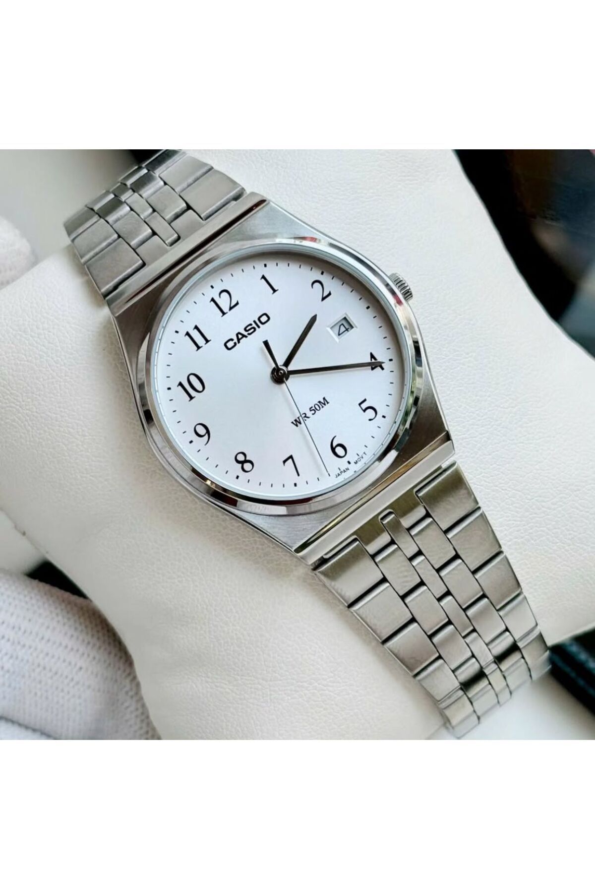 Casio-Casio Men's Analog Quartz Watch with White Dial and Stainless Steel Strap MTP-B145D-7BVDF 3