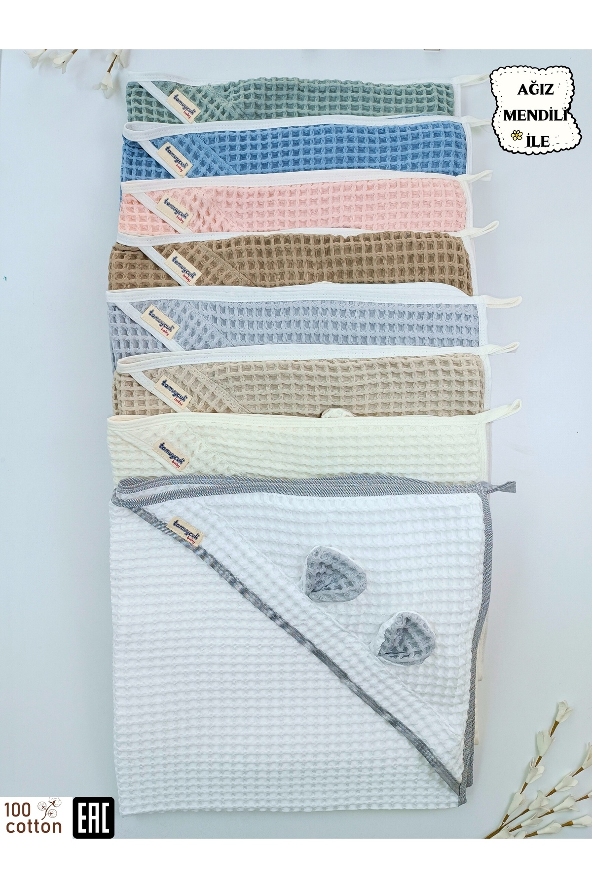 Tomuycuk Lacivert Pike Bebek Battaniyesi Doğal Organik Uyku Çift Taraflı Bebek Havlu Örtü Yenidoğan Mevsimlik fotoğrafı 2 (önizleme)