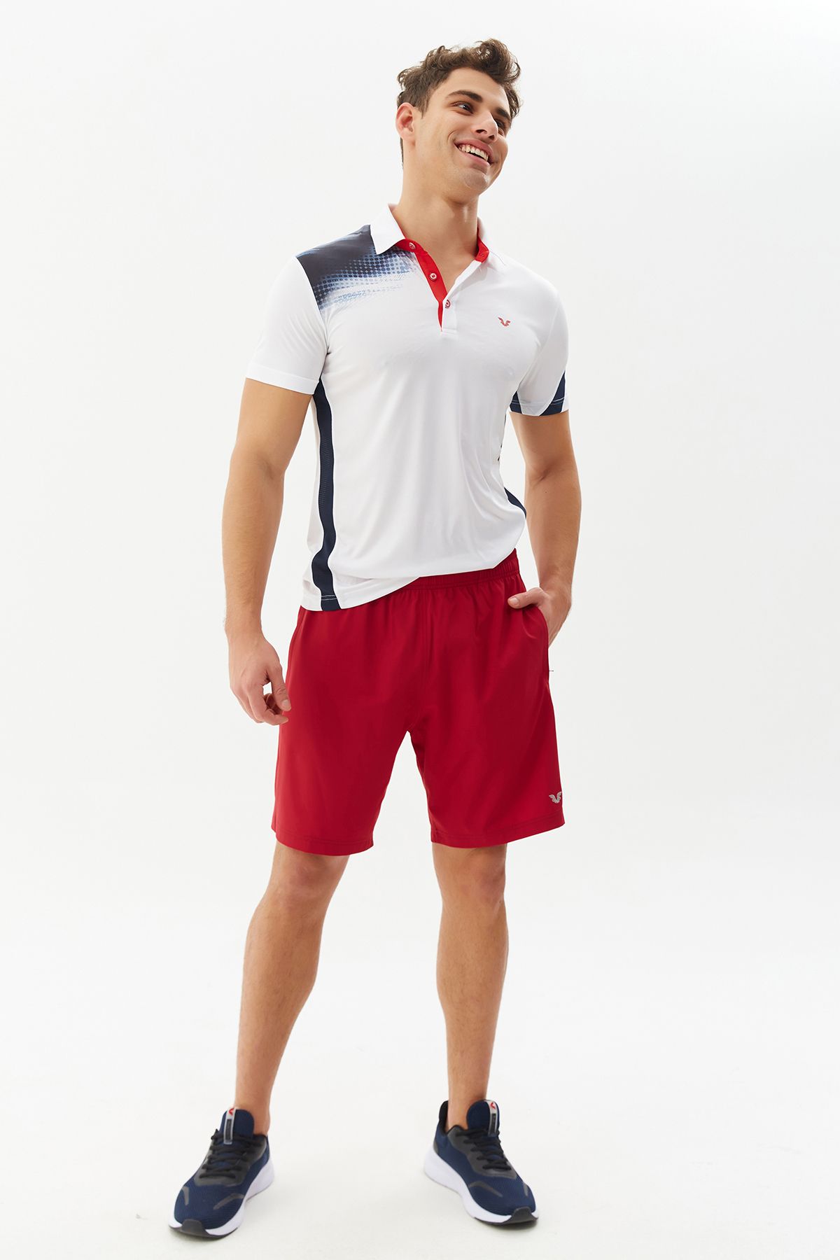 bilcee-Men's Polo Collar Buttoned White Knitted T-Shirt 3829 4