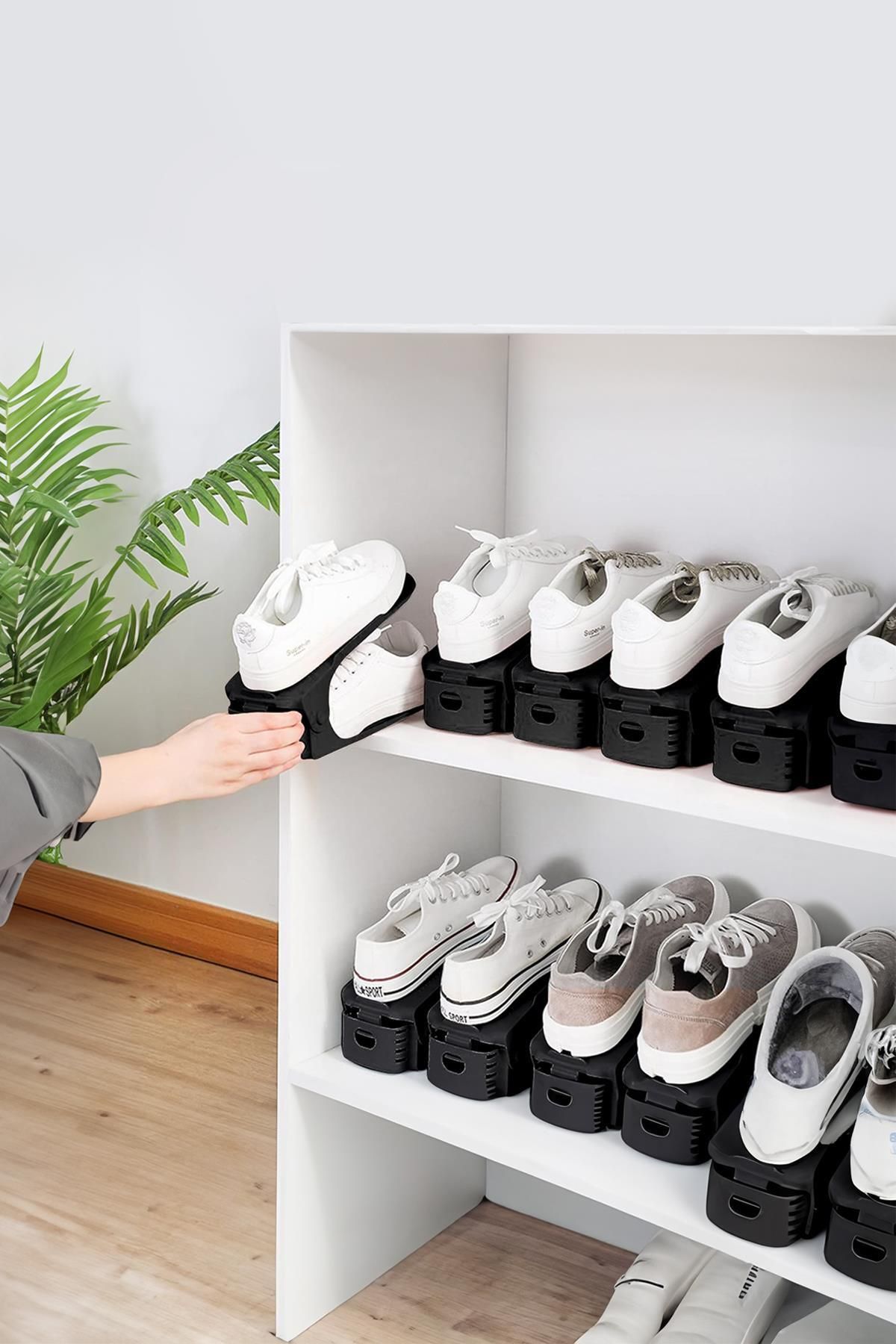 Shop58 10 Lu Set Ayarlanabilir Ayakkabı Rampası & Ayakkabılık Düzenleyici & Organizer
