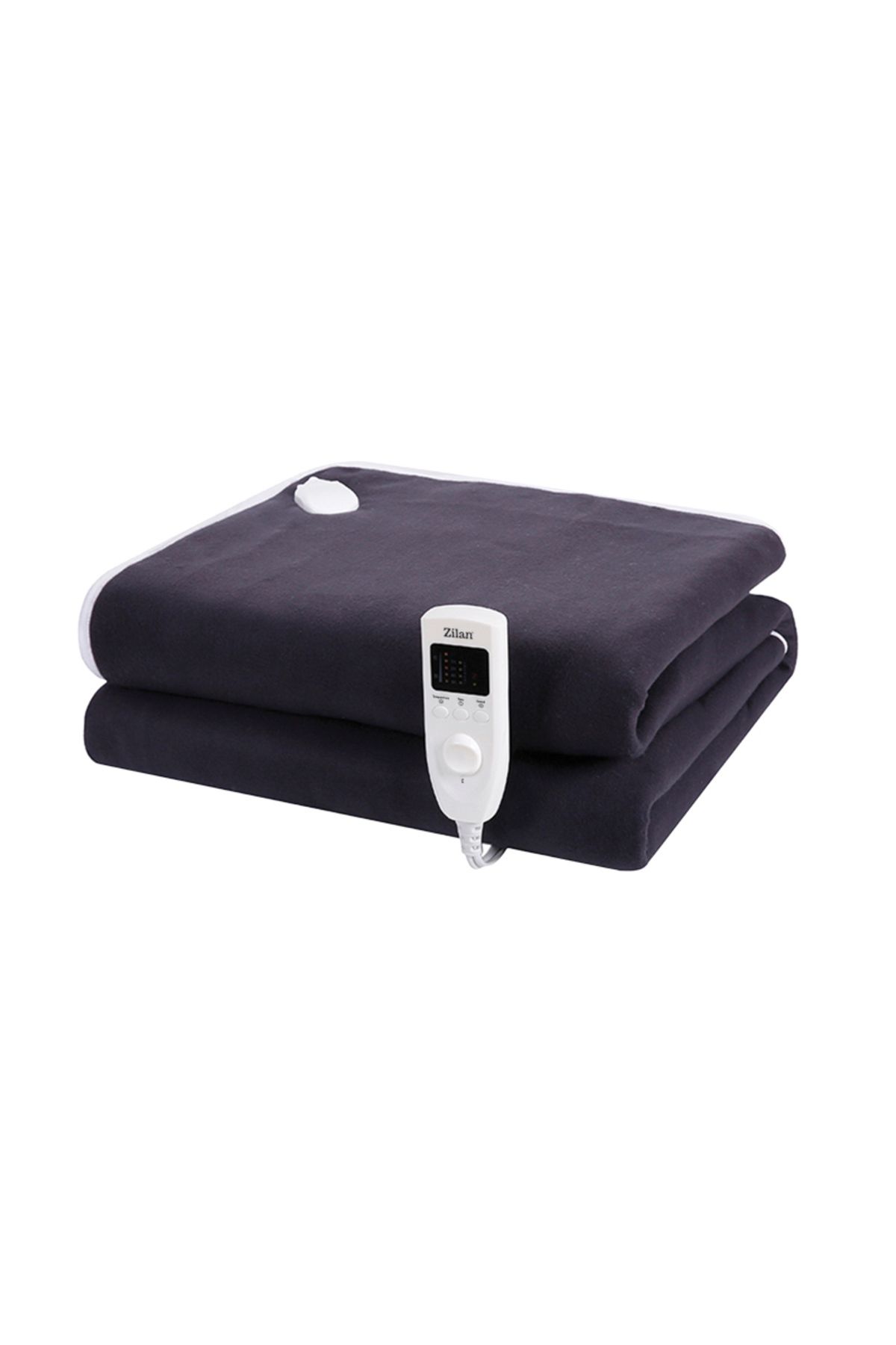 Zilan Patura Electrica Zilan Zln4113, Bleumarin Soft Polar Fleece, Negru 150x80 Cm, 60 W, Timer - One Size