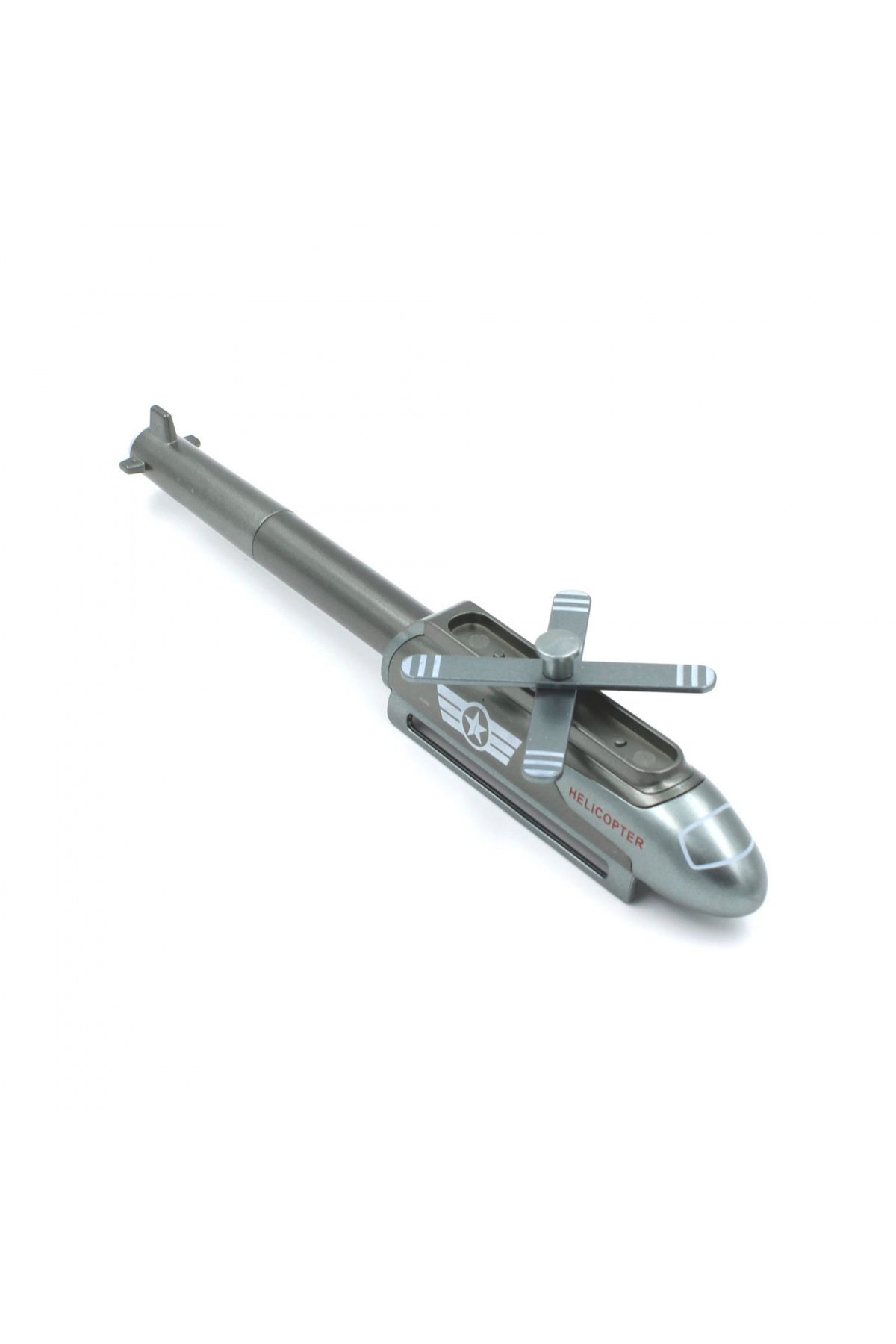 BM GİFT DESİGN-Funny grey helicopter pen with LED 4