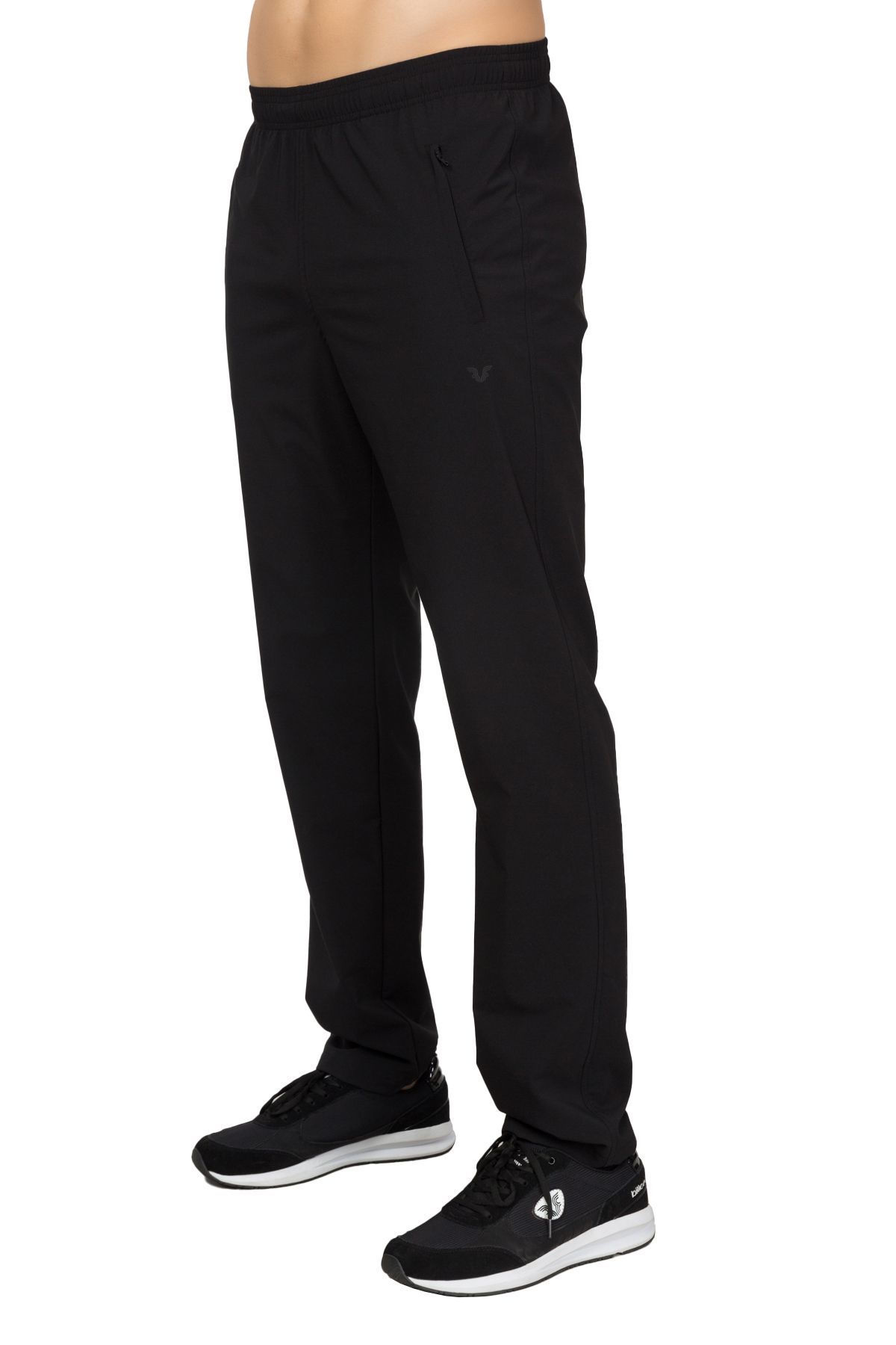 bilcee-Ανδρική μαύρη τσέπη Άνετη εφαρμογή Slim Bi-strech Sports and Casual Sweatpants 1721 3
