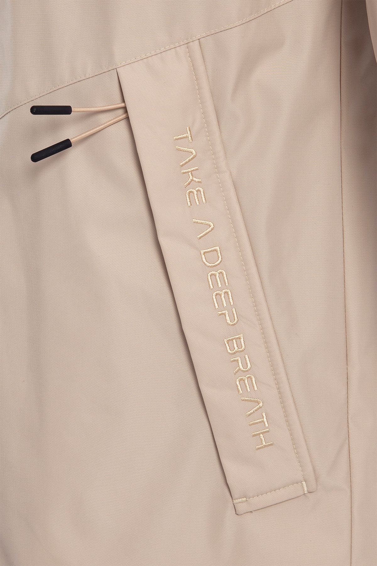 bilcee-Men's Cream Hooded Zippered Raincoat 8437 2